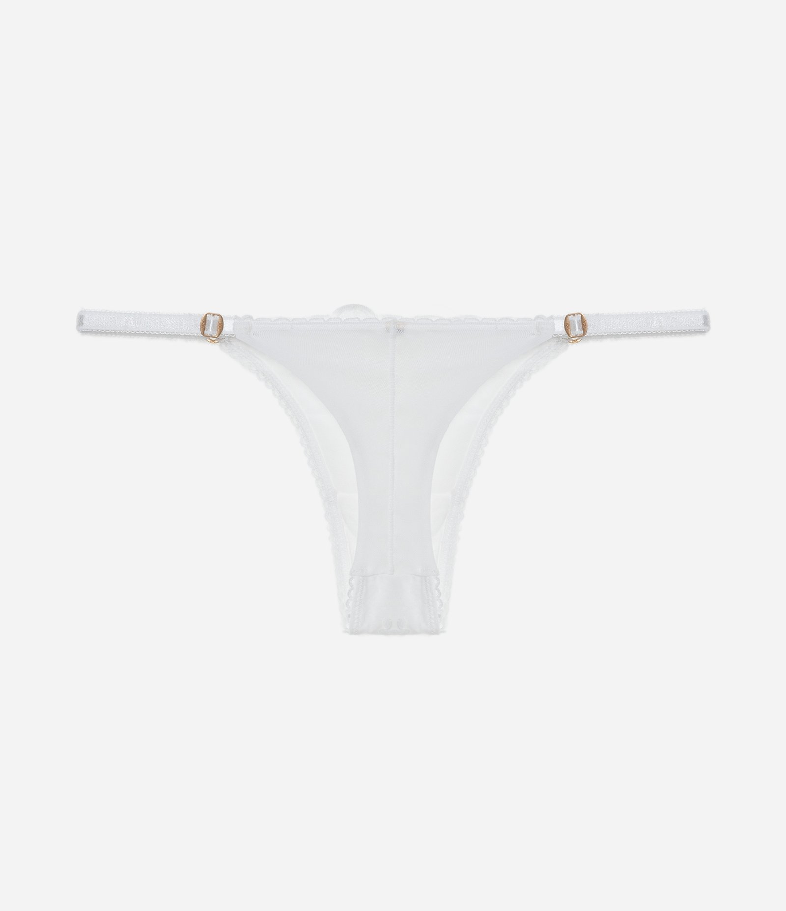 Calcinha String Fio Duplo com Florzinha Aplicada Branco 6