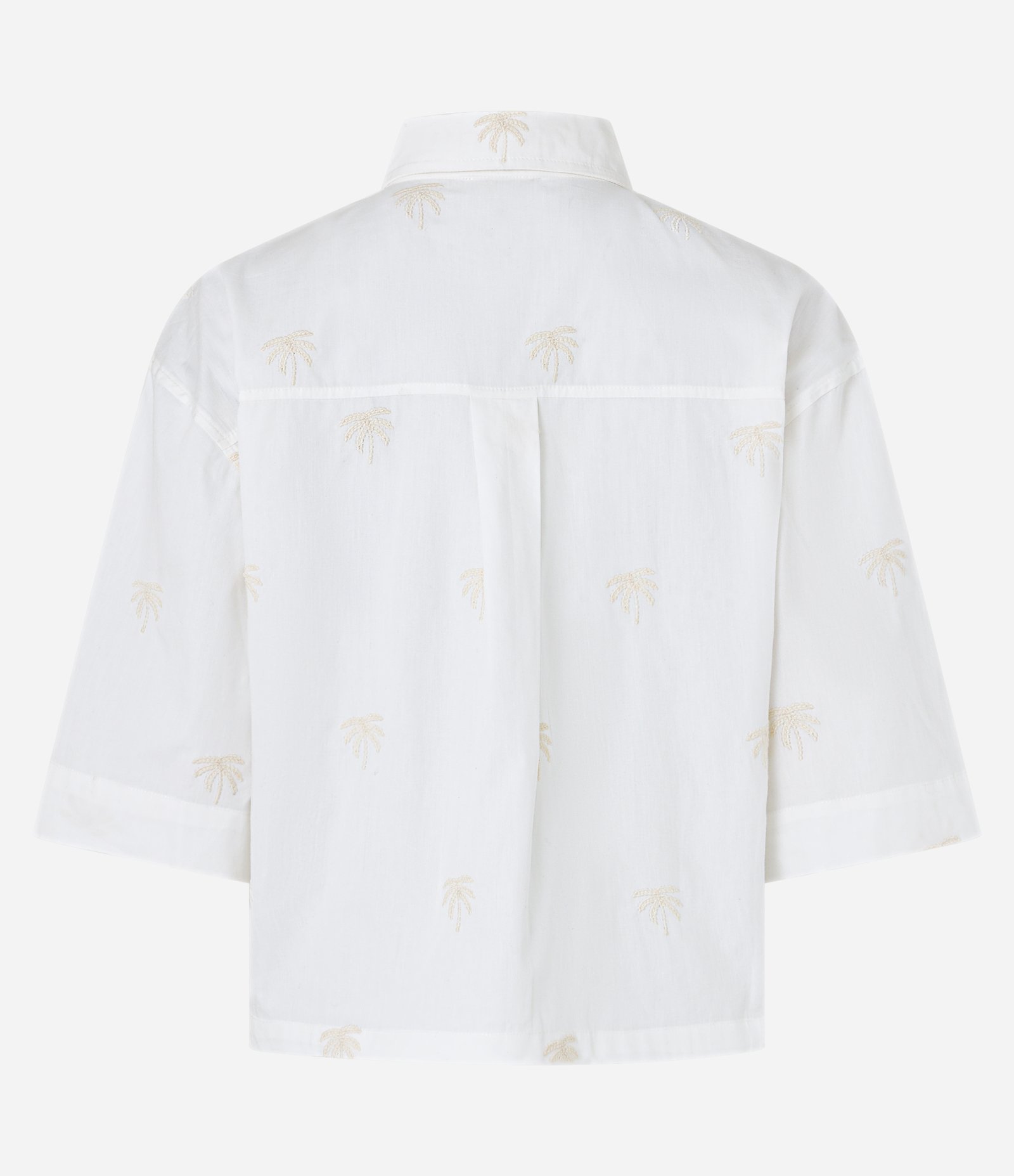 Camisa em Algodão com Coqueiros Bordados Branco 8