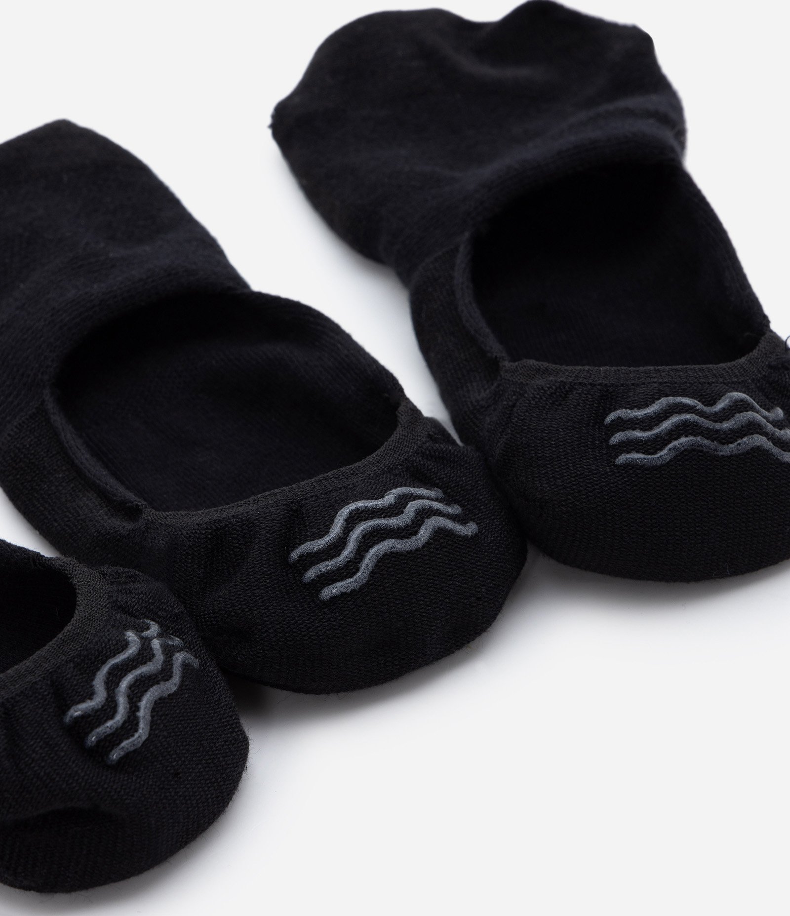 Kit 03 Meias Super Invisíveis em Algodão com Textura Preto 2