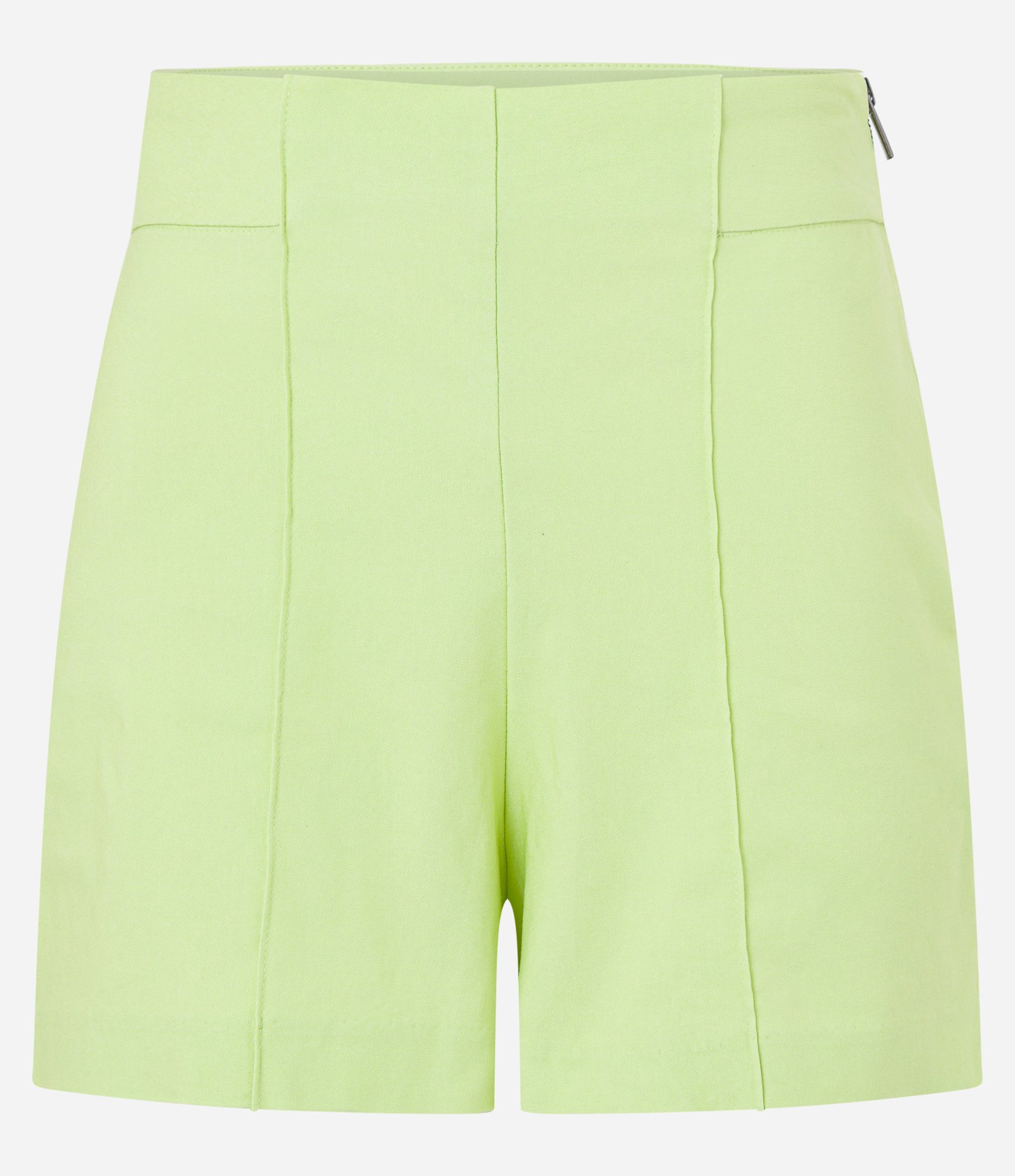 Short Curto em Bengaline com Cintura Alta e Frisos Frontais Verde 5