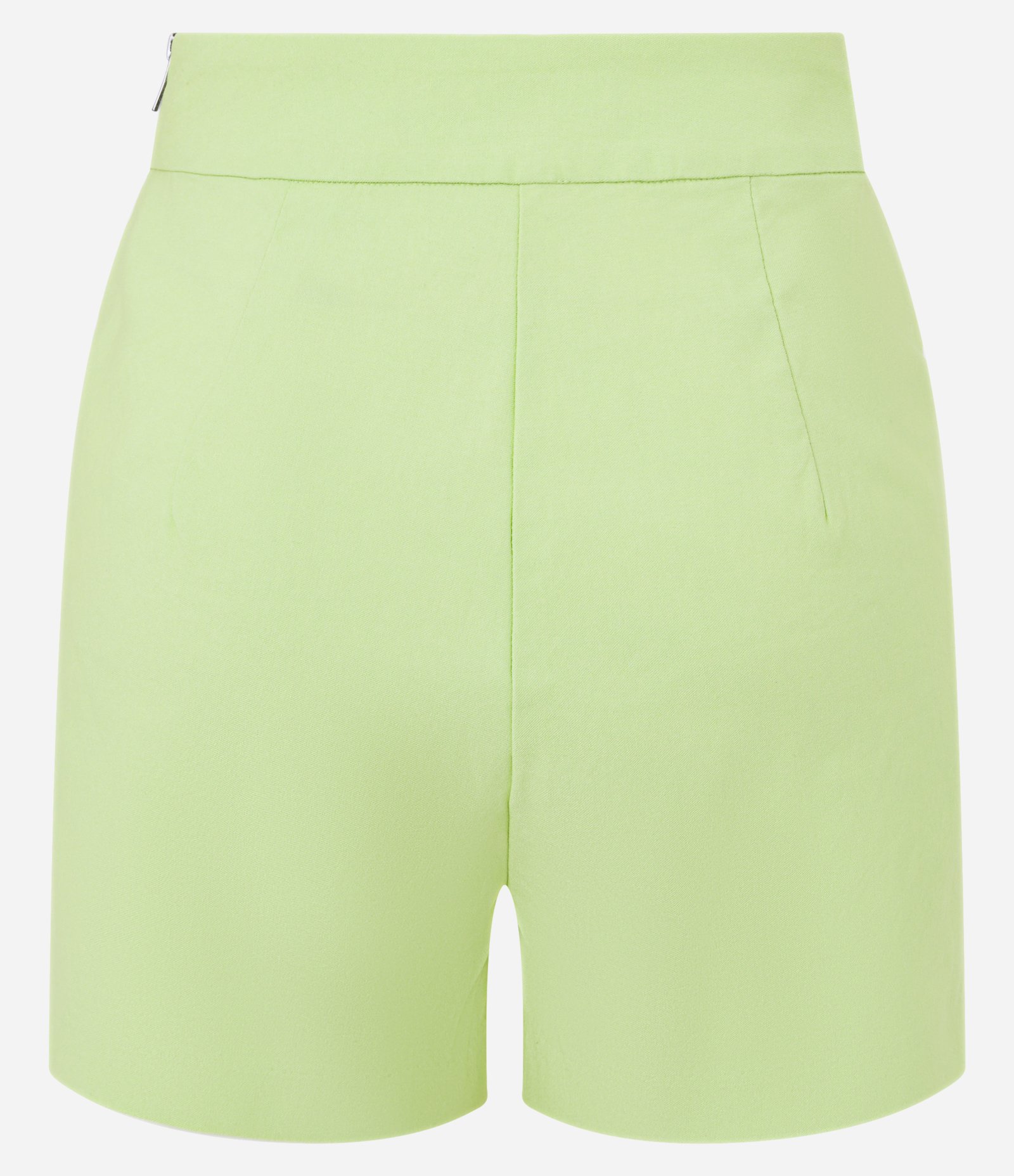 Short Curto em Bengaline com Cintura Alta e Frisos Frontais Verde 6