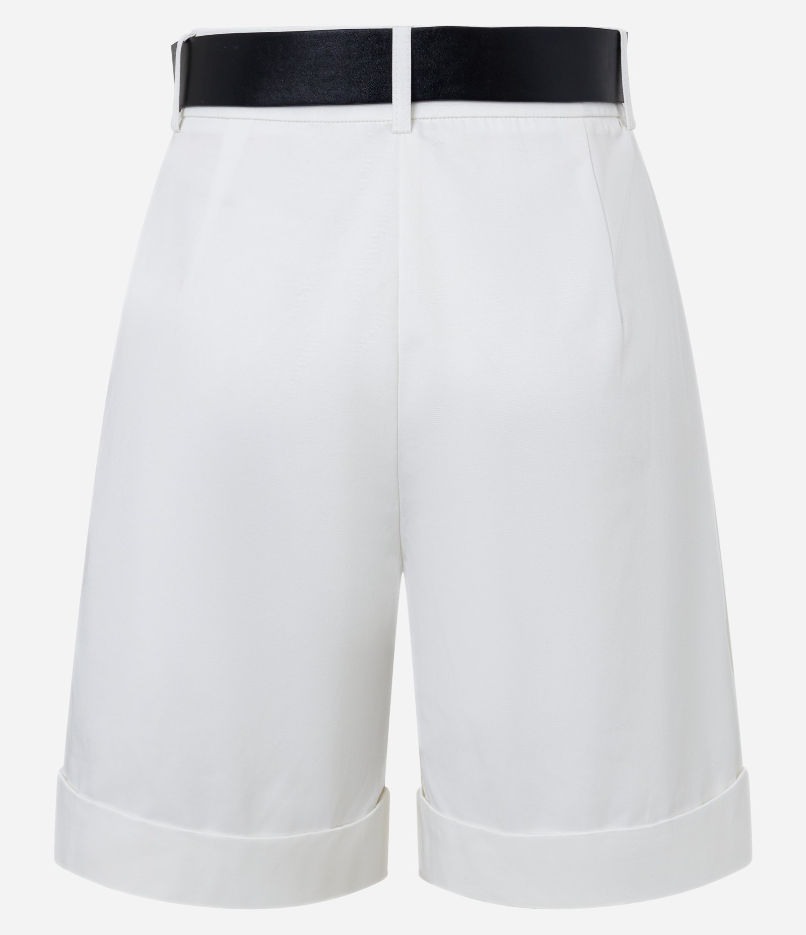 Bermuda Alfaiatada Cintura Alta com Cinto de PU Branco Neve 6