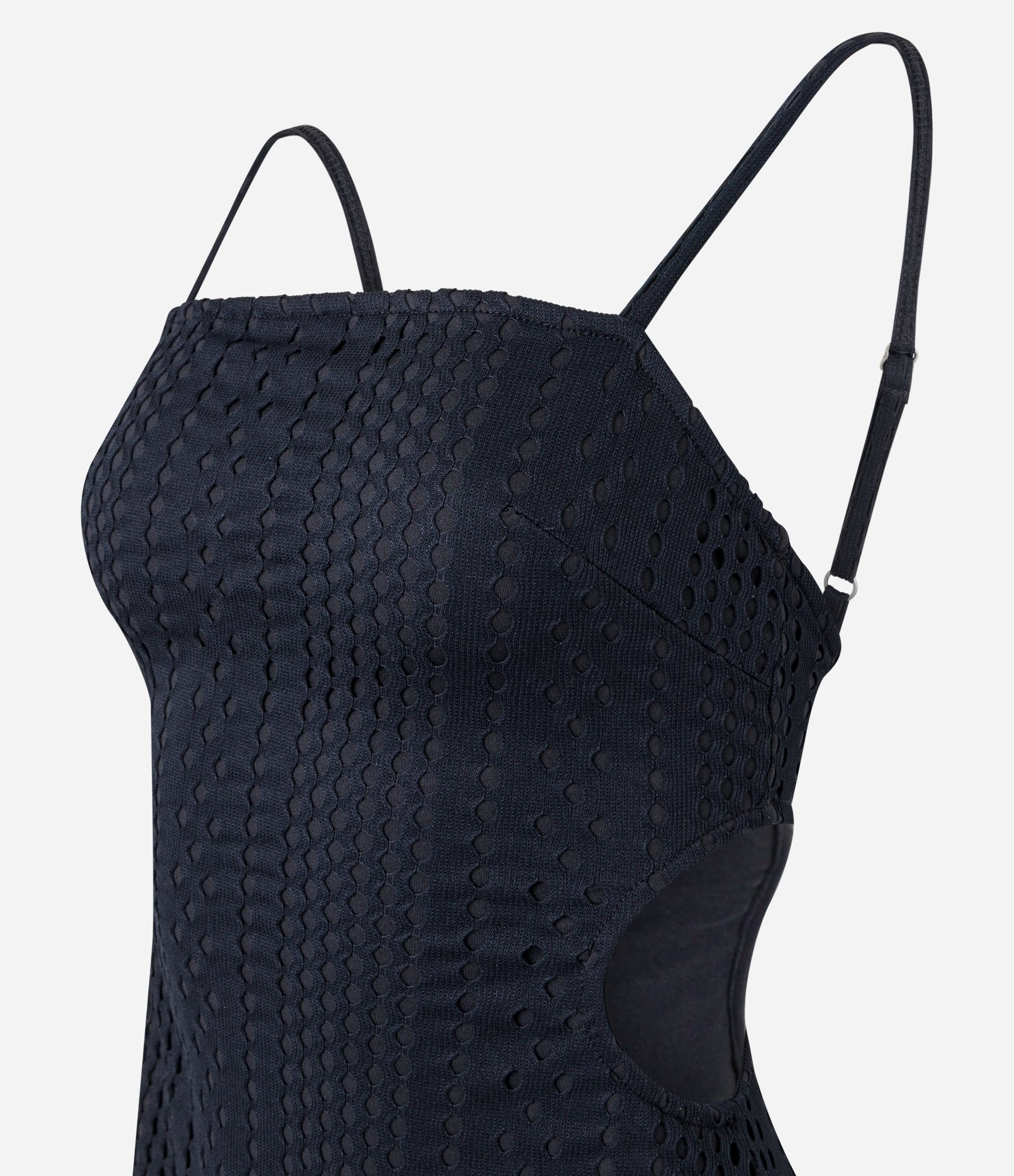 Vestido Midi Texturizado de Tela e Aberturas Laterais Preto 6