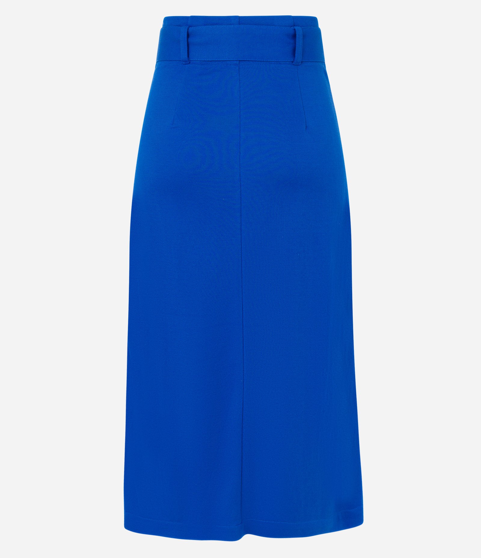Saia Midi em Viscose com Cinto Fivela e Pregas Frontais Azul 6