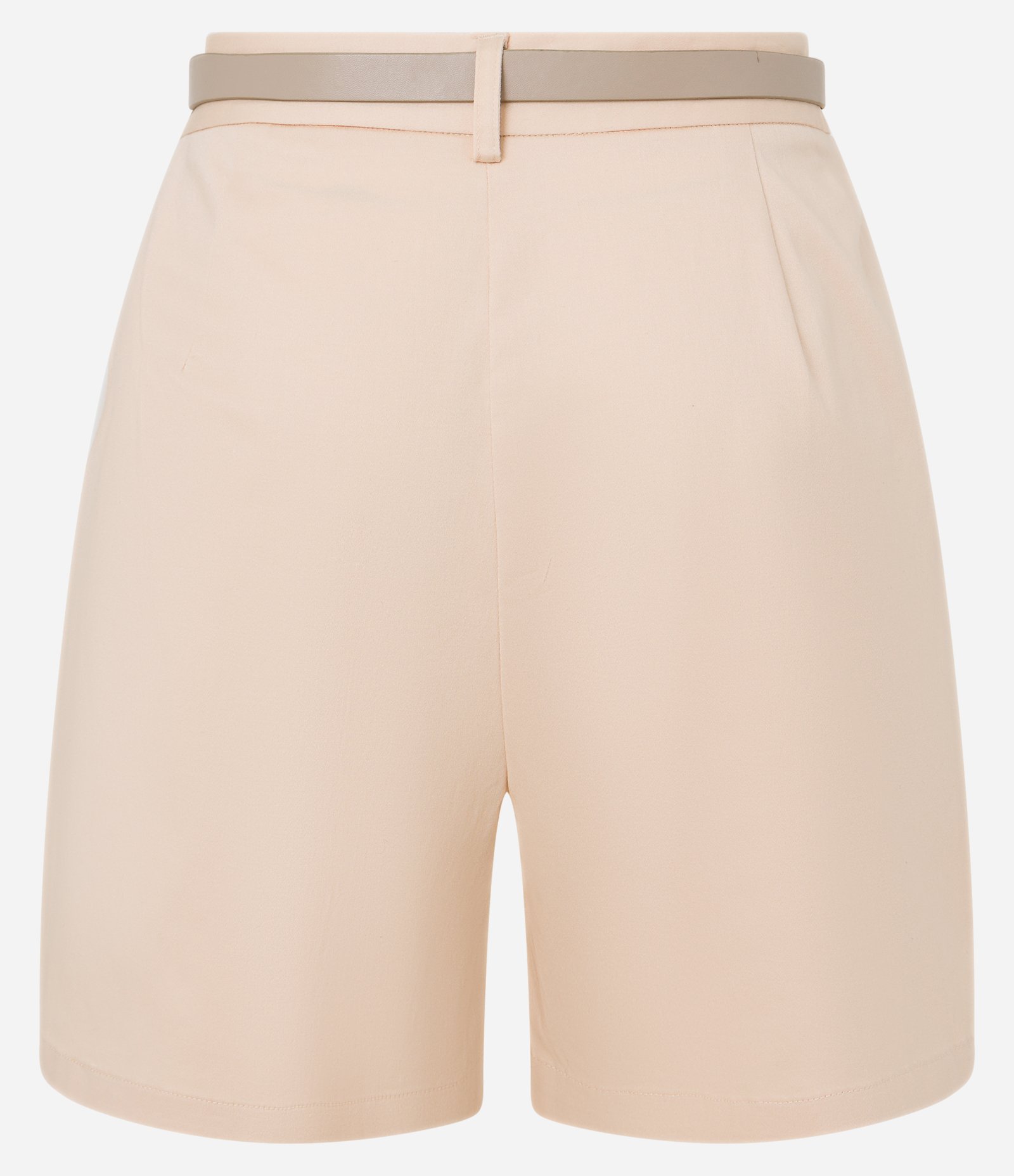 Short em Alfaiataria com Cinto de PU e Fivela de Metal Bege Rosado 6