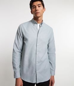 Camisa Comfort Básica em Oxford com Textura Maquinetada