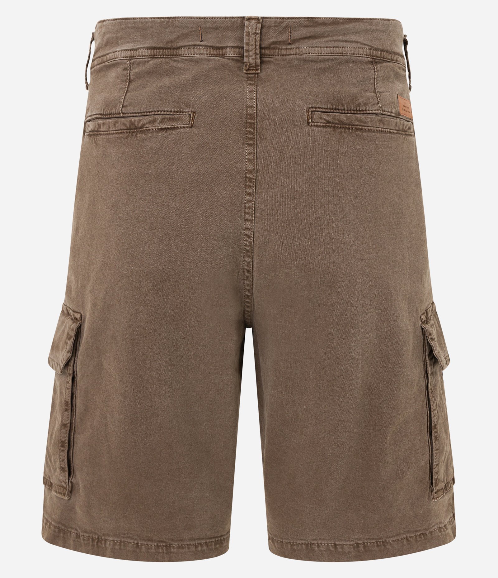 Bermuda Cargo em Sarja Lavada com Elastano e Detalhes de Cadarço Marrom 8