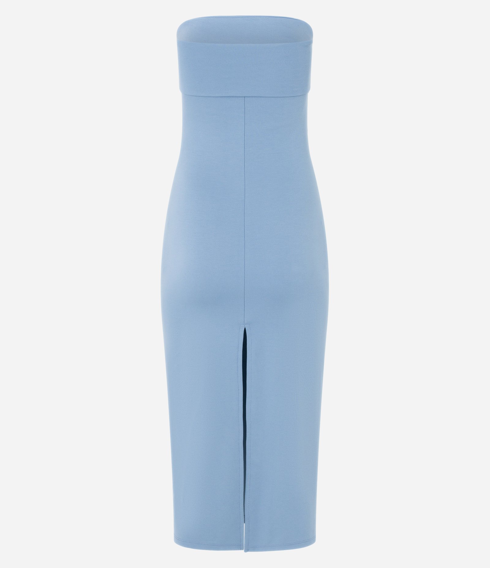 Vestido New Midi em Ponto Roma com Busto Sobreposto e Drapeado Lateral Azul 6