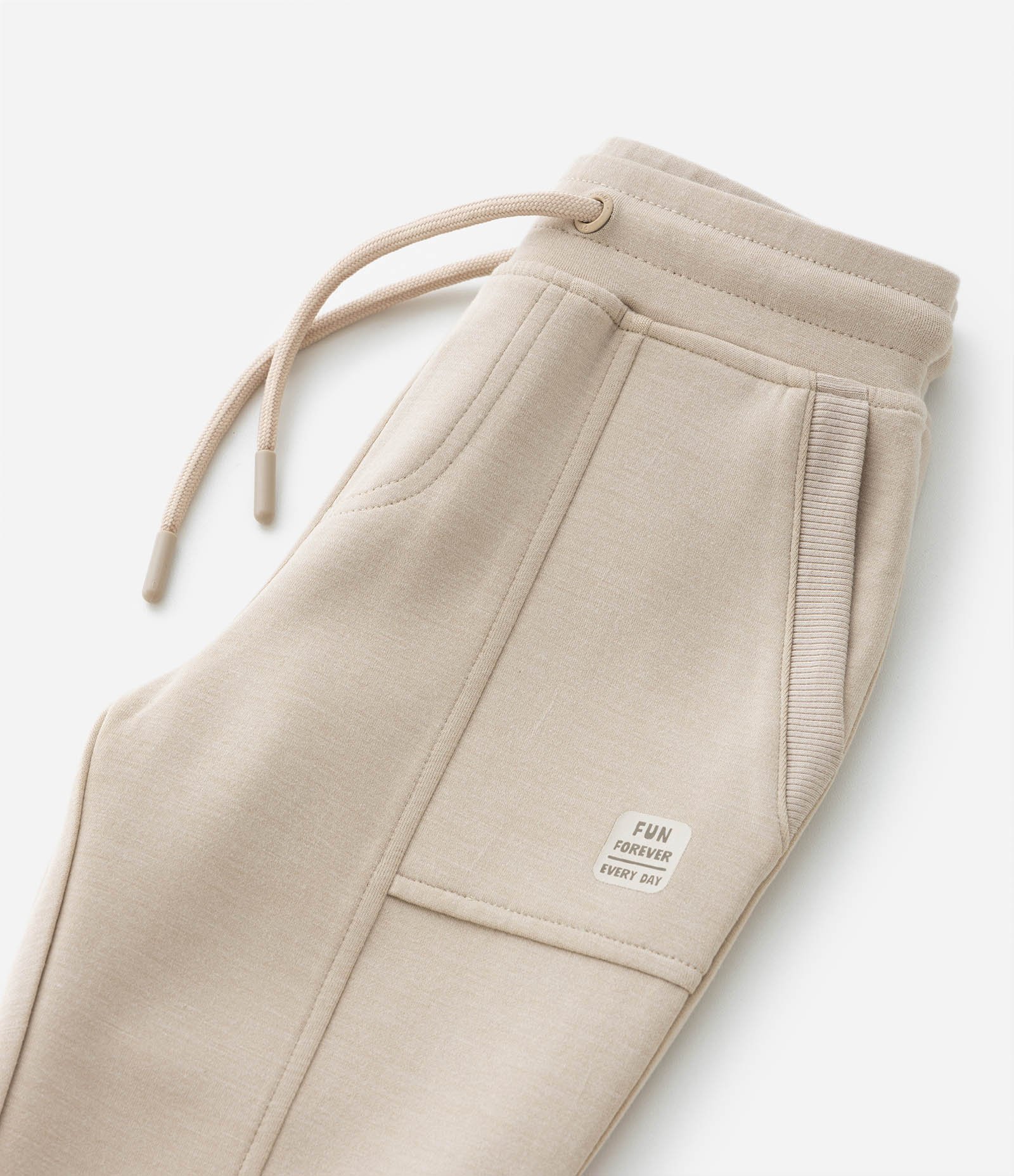 Calça Infantil em Modal com Recortes e Bolsos - Tam 1 a 6 Anos Bege 5