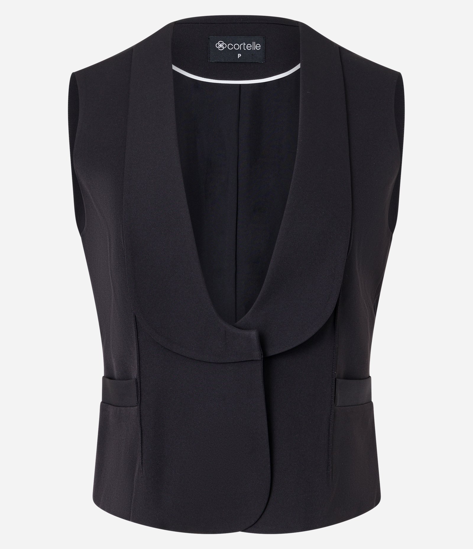 Colete em Crepe com Lapela Diferenciada e Amarração Preto 5