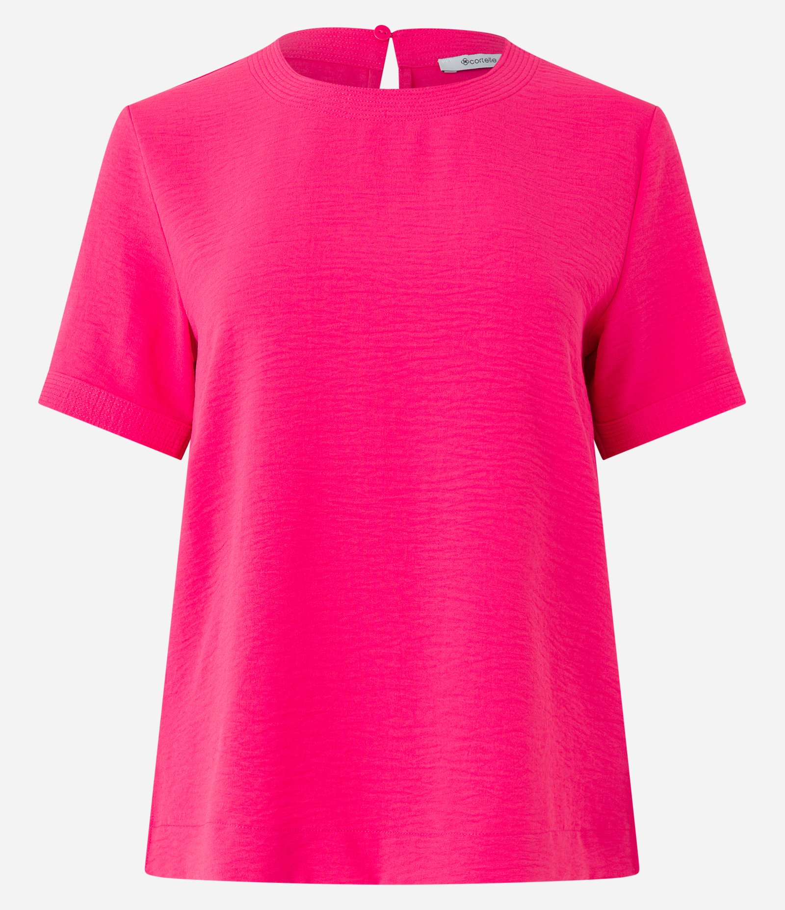 Blusa com Abertura nas Costas e Detalhes Pespontados Rosa Pink 6