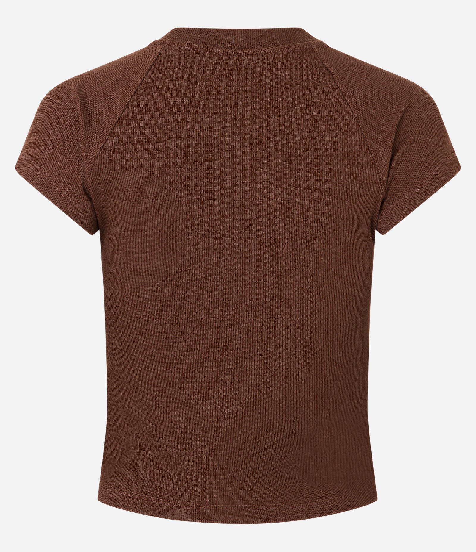 Blusa Básica em Ribana com Cava Raglan Marrom 6