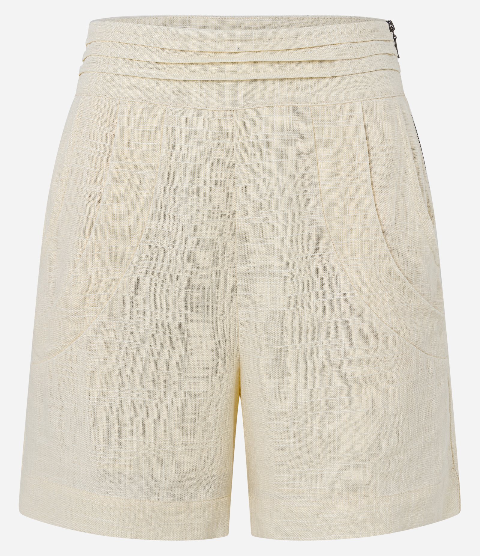 Short Reto em Viscolinho com Detalhe no Cós e Bolsos Baunilha 5