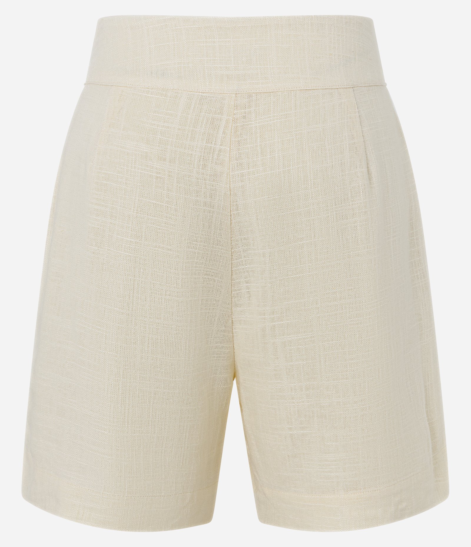 Short Reto em Viscolinho com Detalhe no Cós e Bolsos Baunilha 7