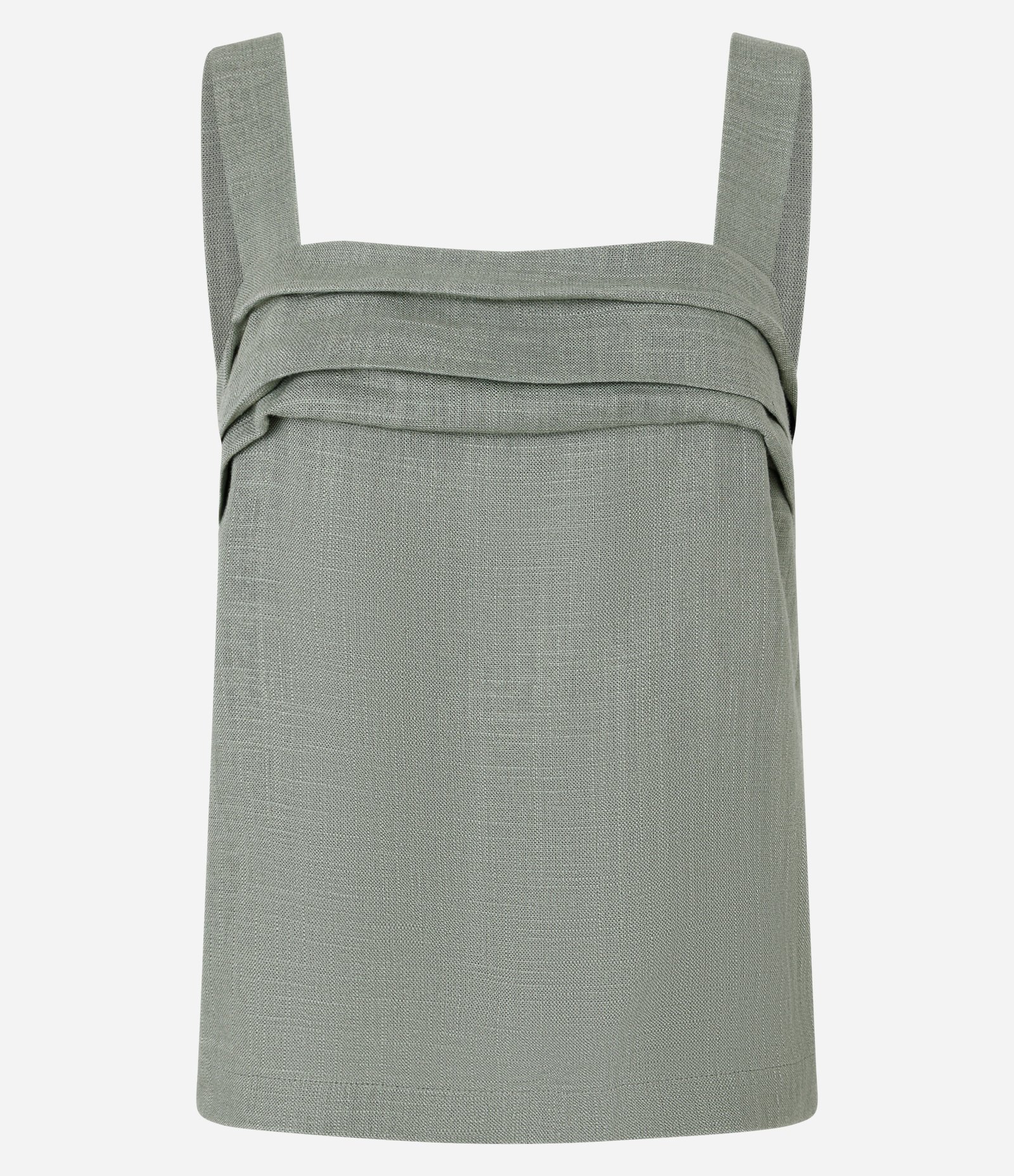 Blusa em Viscolinho com Alça Larga e Pregas no Decote Verde 5