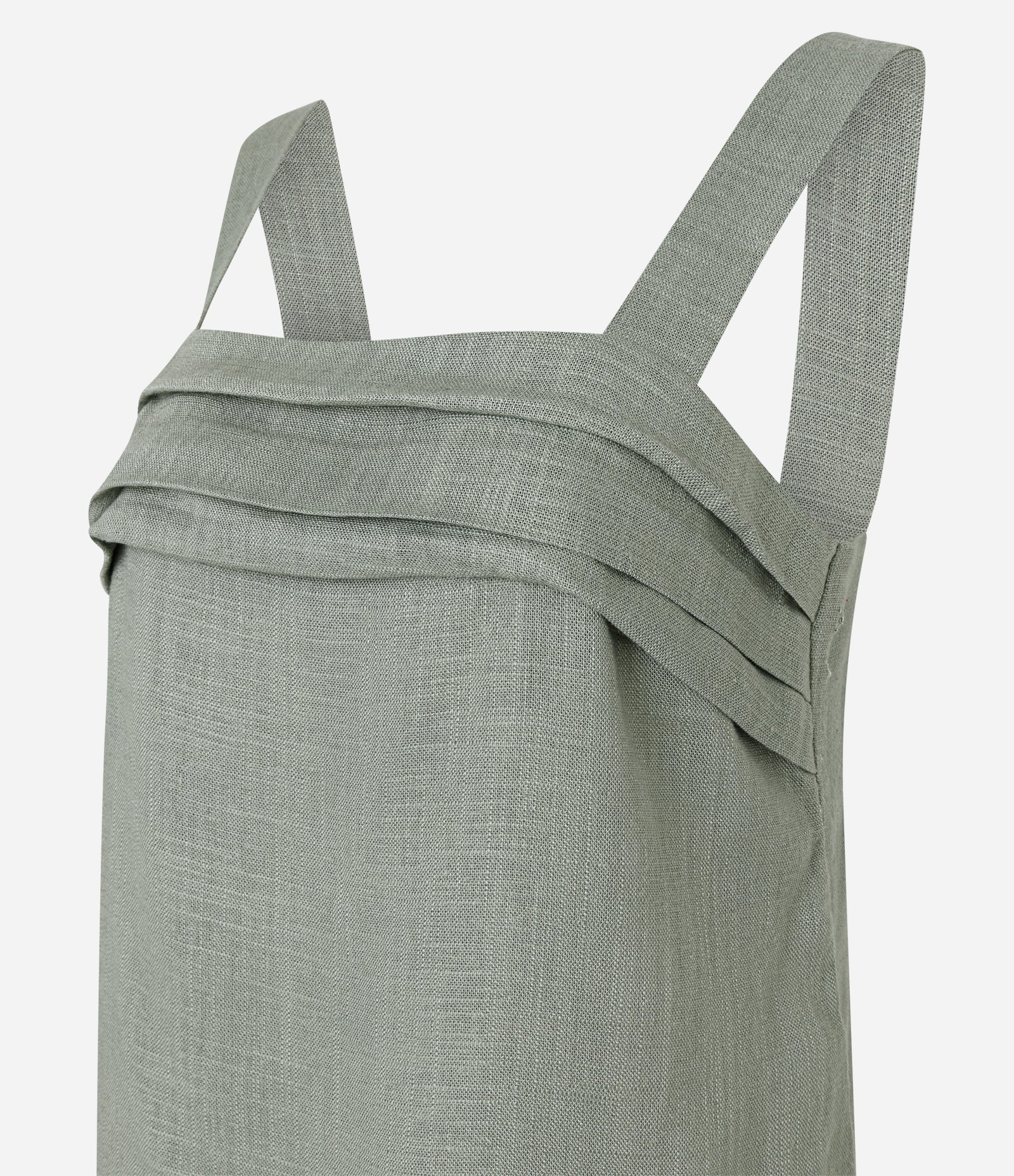 Blusa em Viscolinho com Alça Larga e Pregas no Decote Verde 6