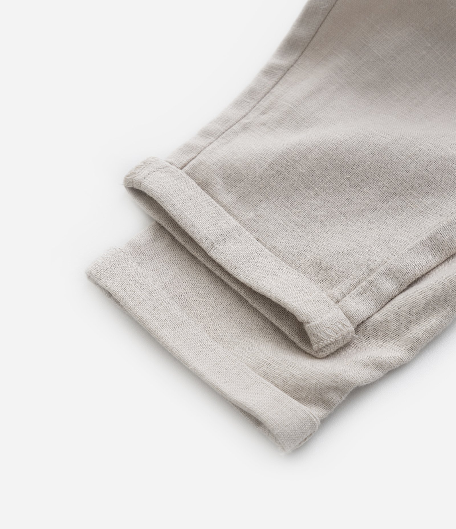 Calça Infantil em Sarja com Barra Dobradinha - Tam 0 a 18 meses Bege 4