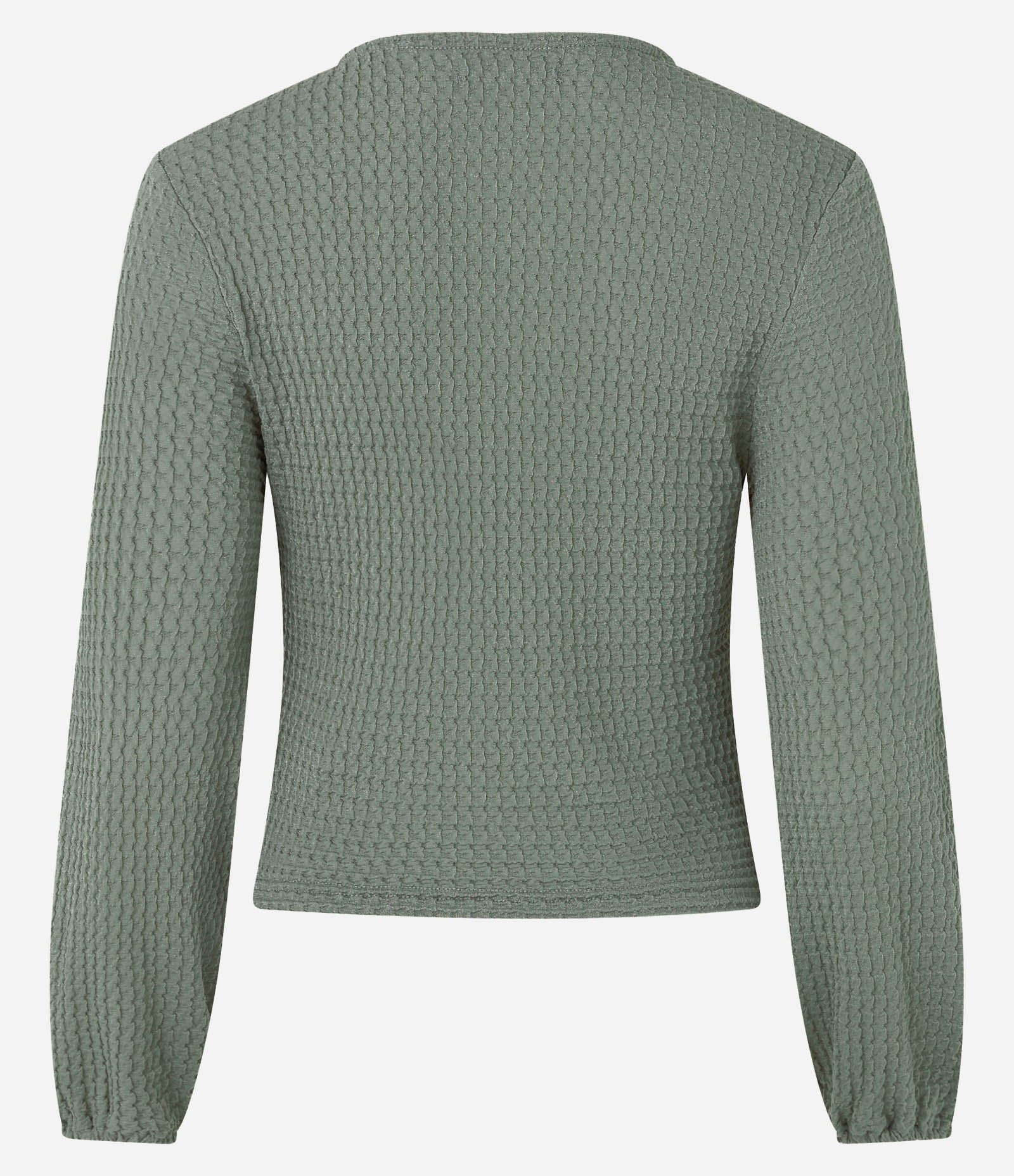 Blusa em Poliamida com Texturas e Detalhe Drapeado Verde 8