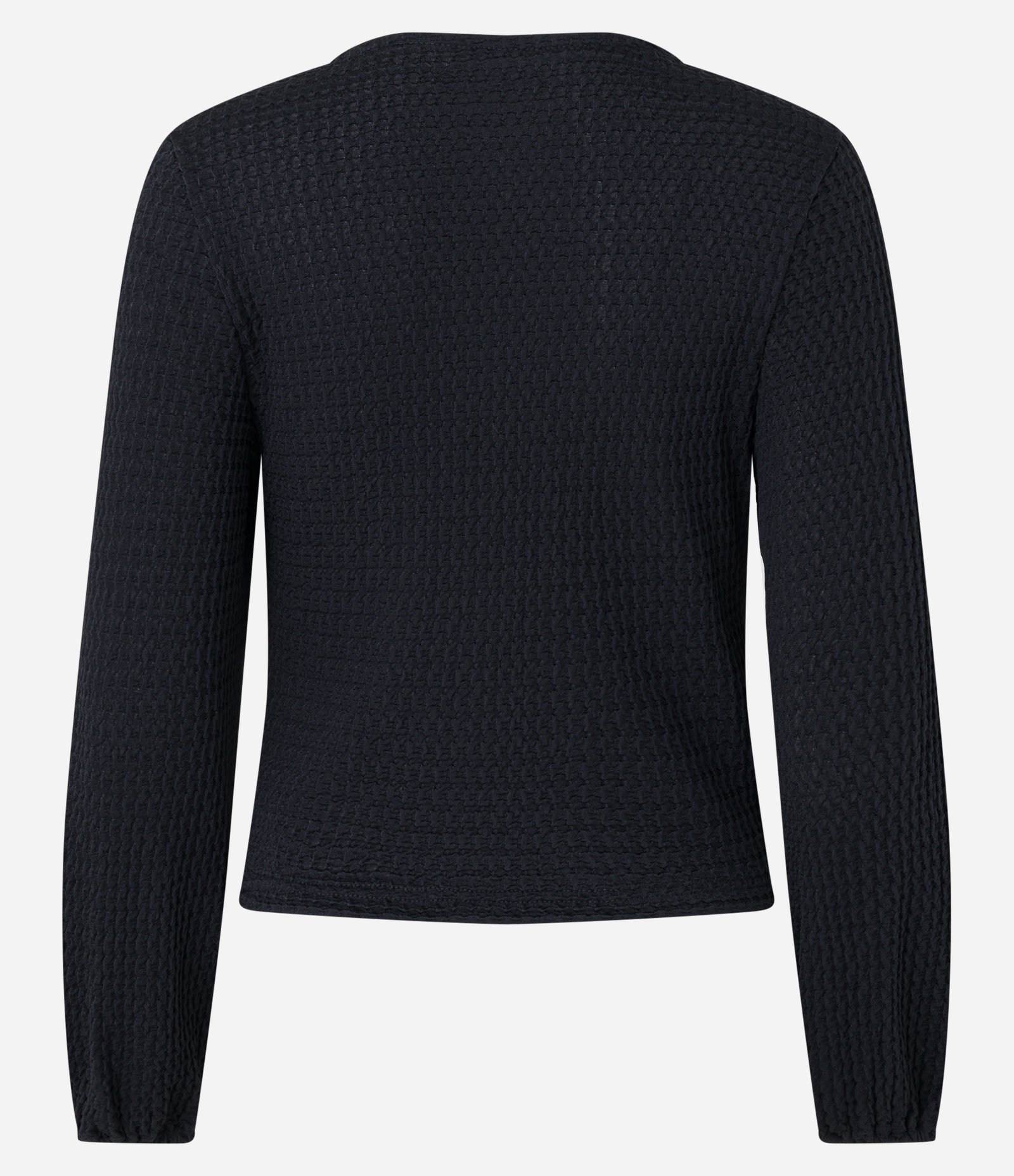 Blusa em Poliamida com Texturas e Detalhe Drapeado Preto 7