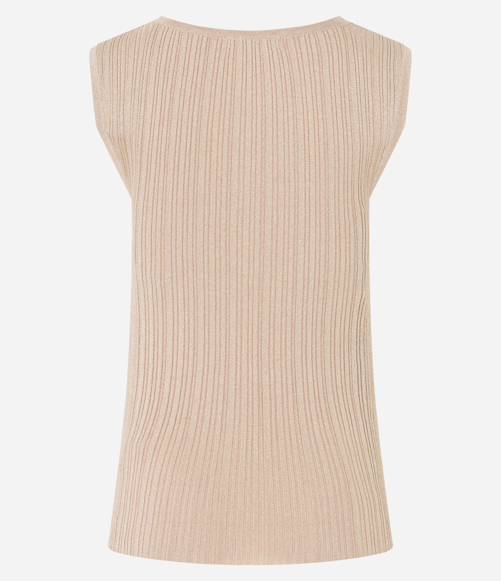 Blusa em Viscose com Efeito Metalizado e Decote Quadrado Bege 7