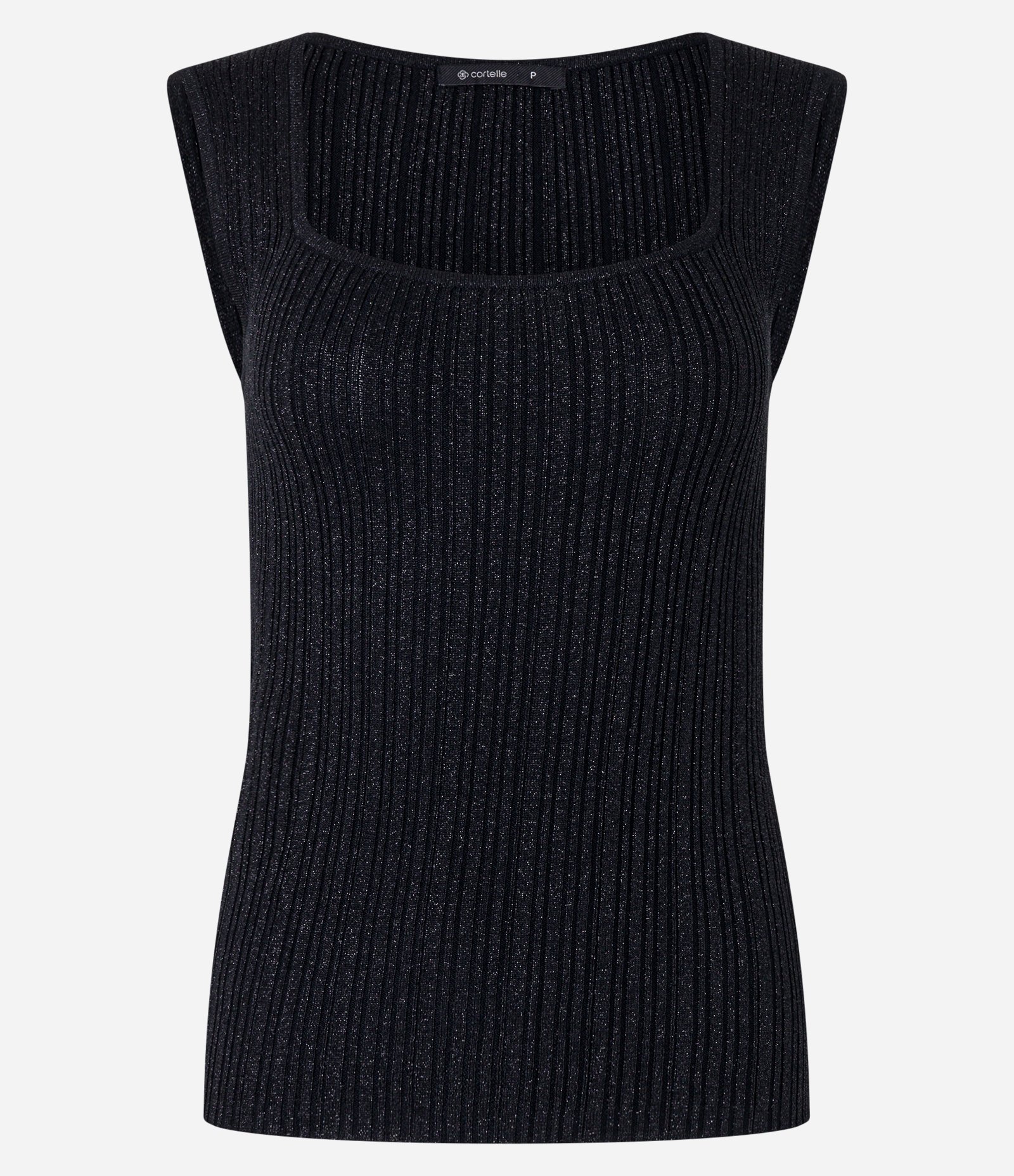 Blusa em Viscose com Efeito Metalizado e Decote Quadrado Preto 6