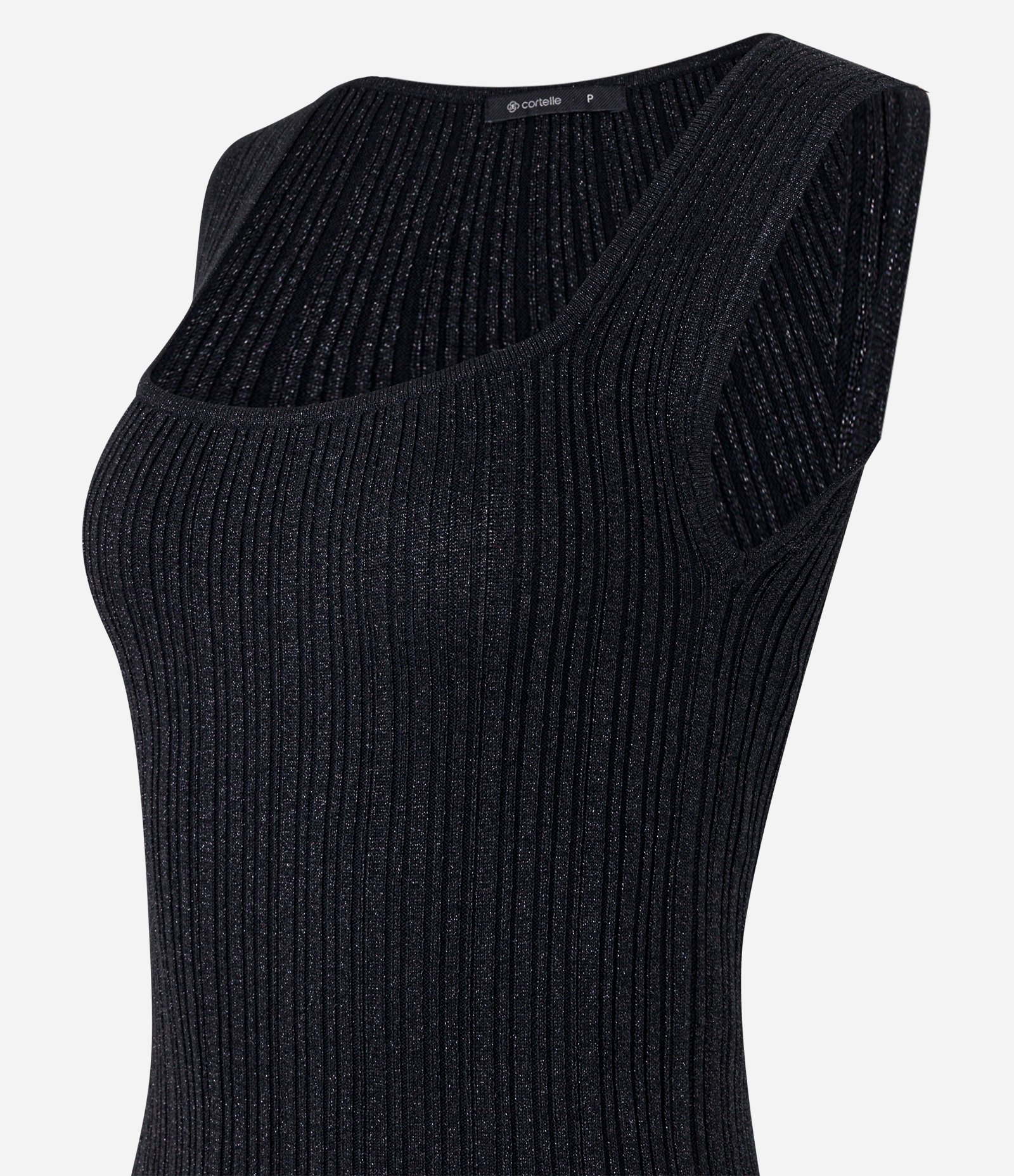 Blusa em Viscose com Efeito Metalizado e Decote Quadrado Preto 7