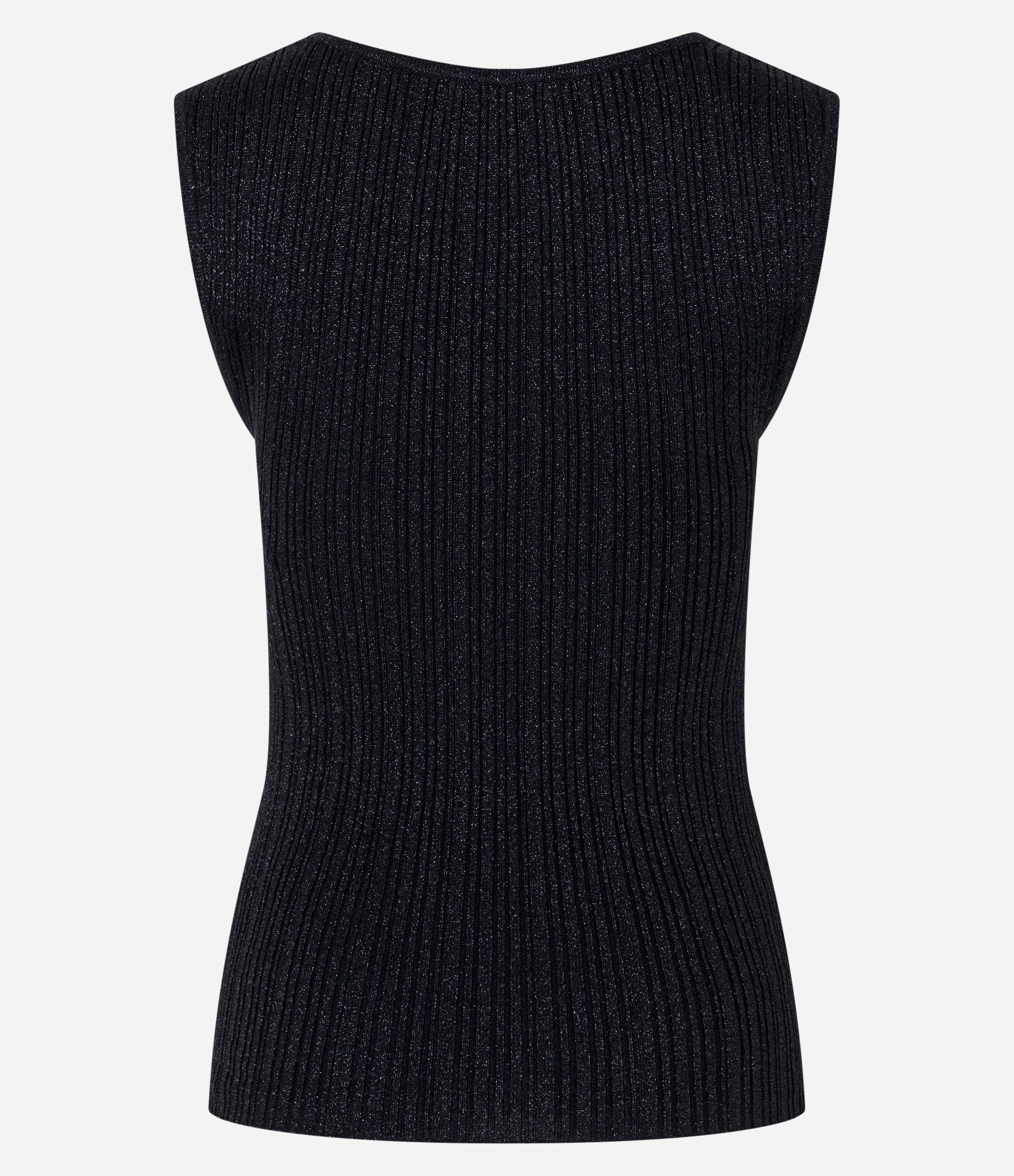 Blusa em Viscose com Efeito Metalizado e Decote Quadrado Preto 8