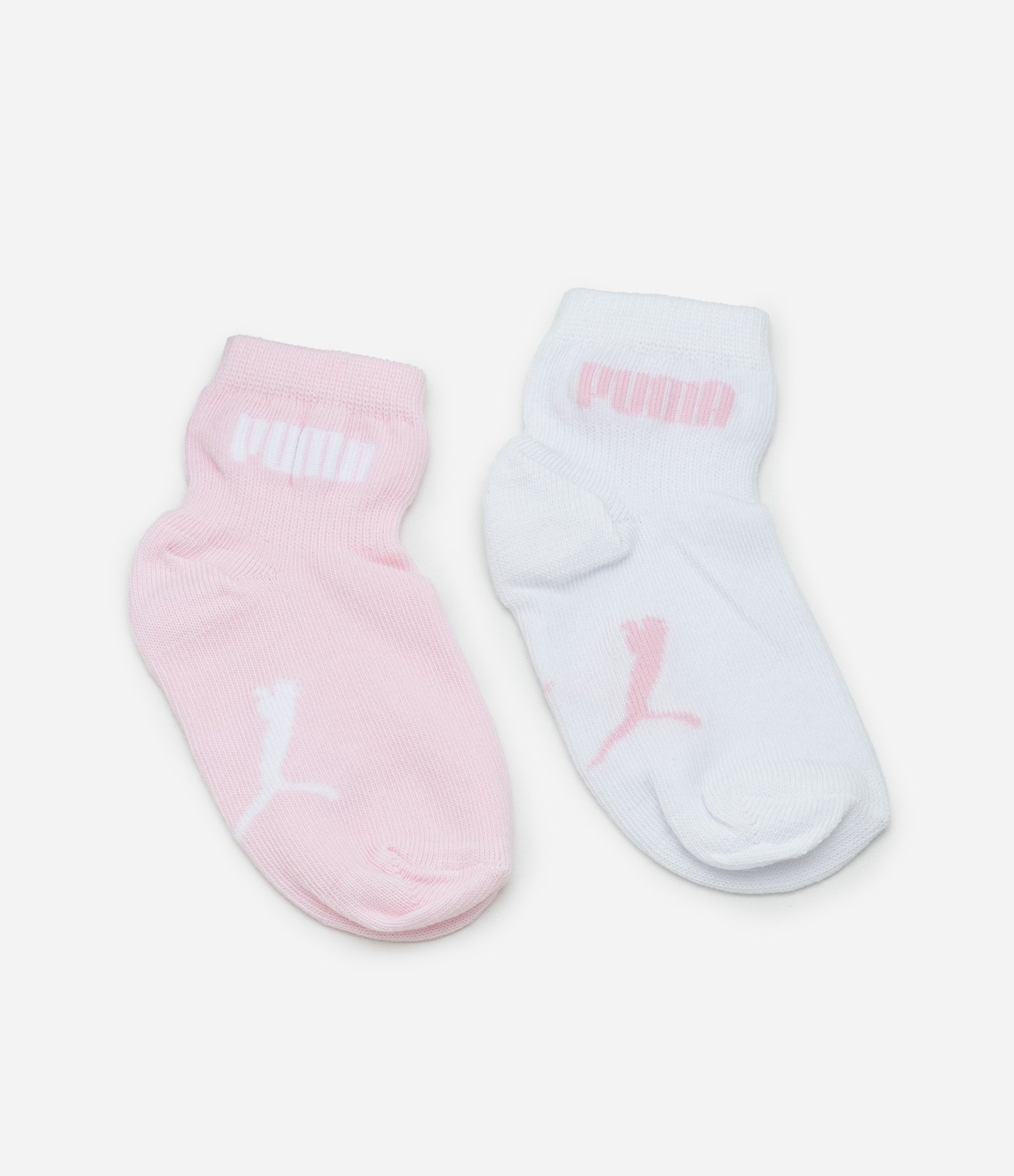 Kit 02 Meias Infantis em Algodão Puma - Tam 17 a 24 meses Rosa/Branco 2