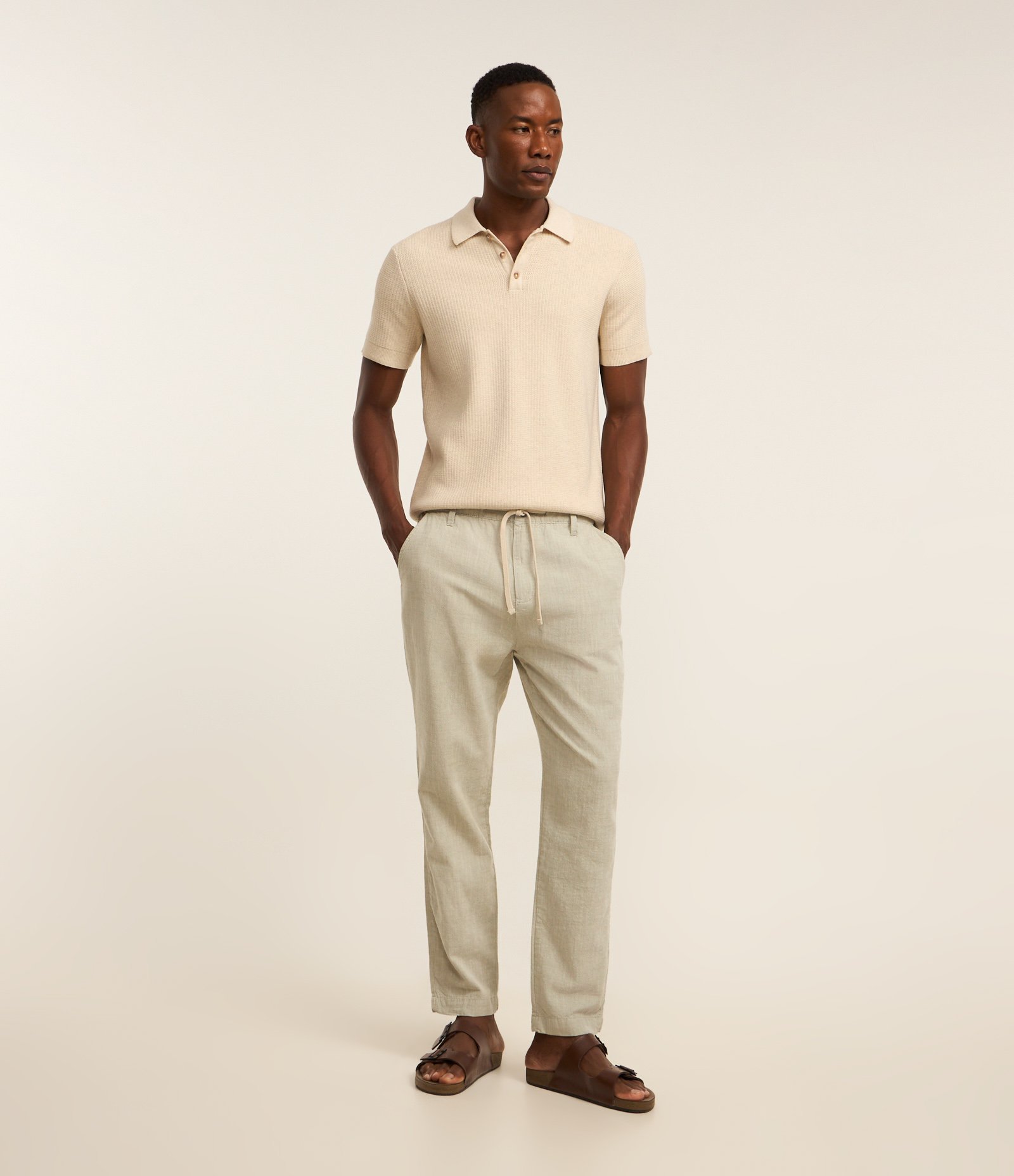 Calça Relaxed Oxford em Algodão Verde 1