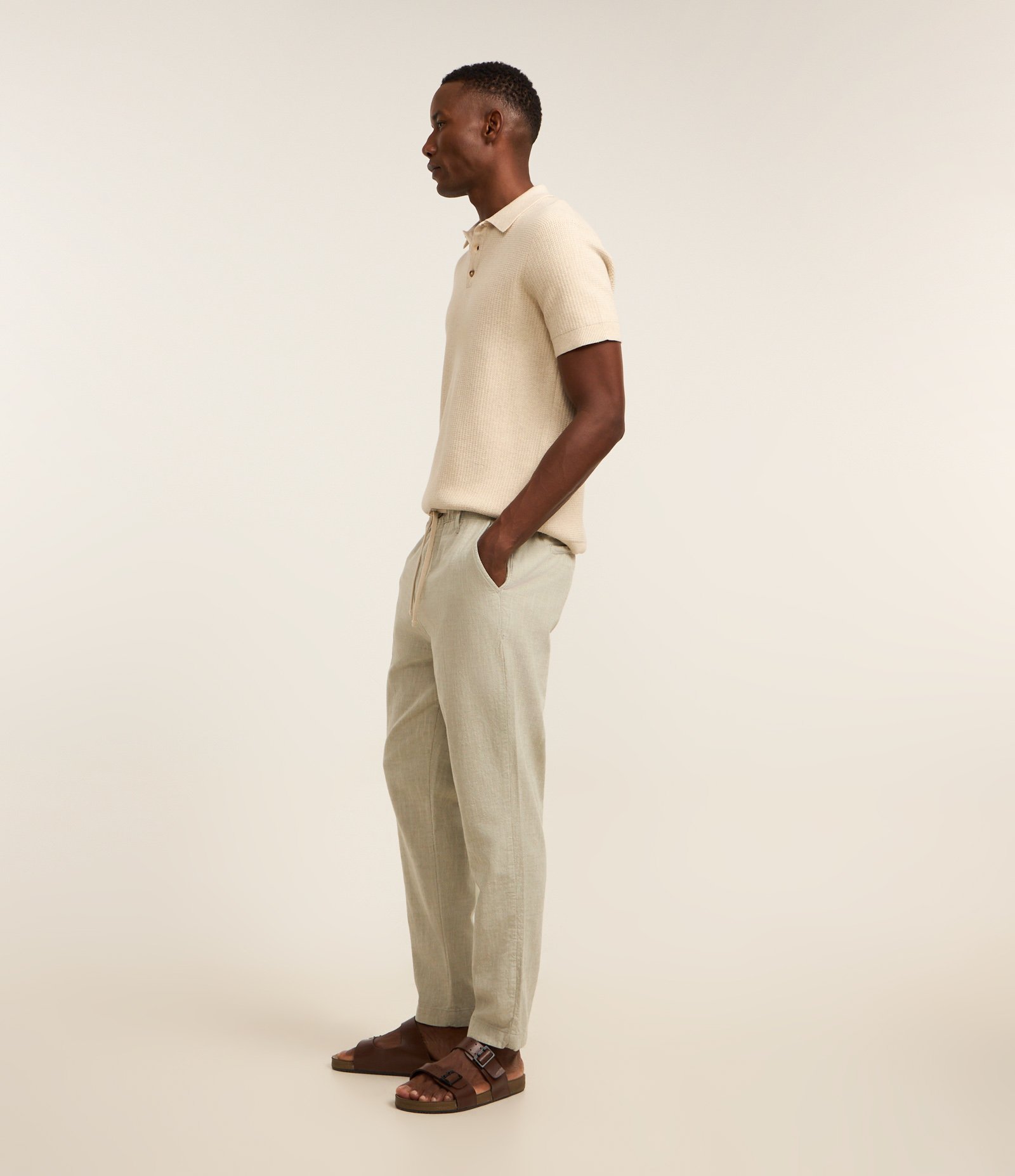 Calça Relaxed Oxford em Algodão Verde 4