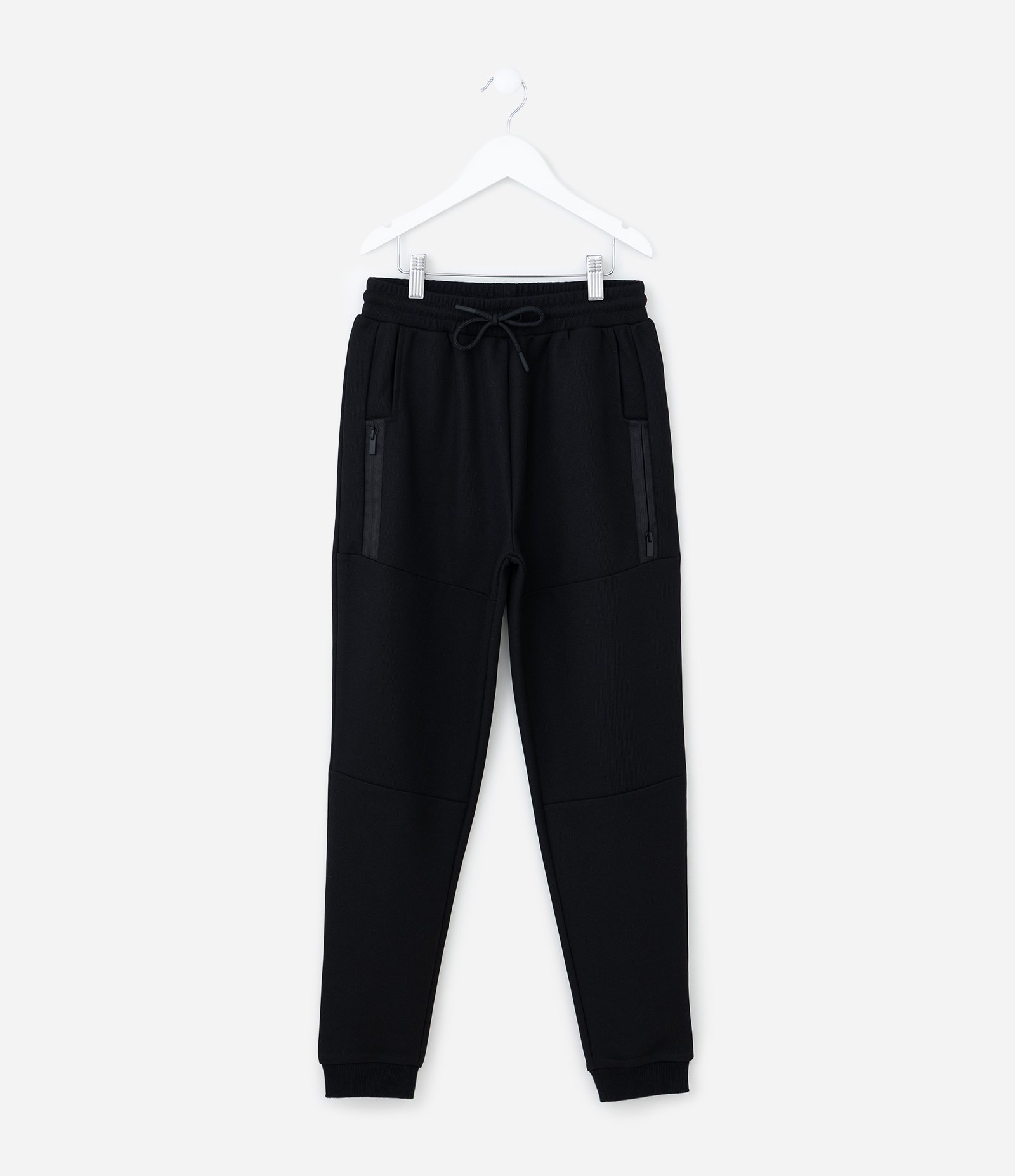 Calça Infantil em Moletom com Bolso com Zíper - Tam 5 a 14 Anos Preto 1