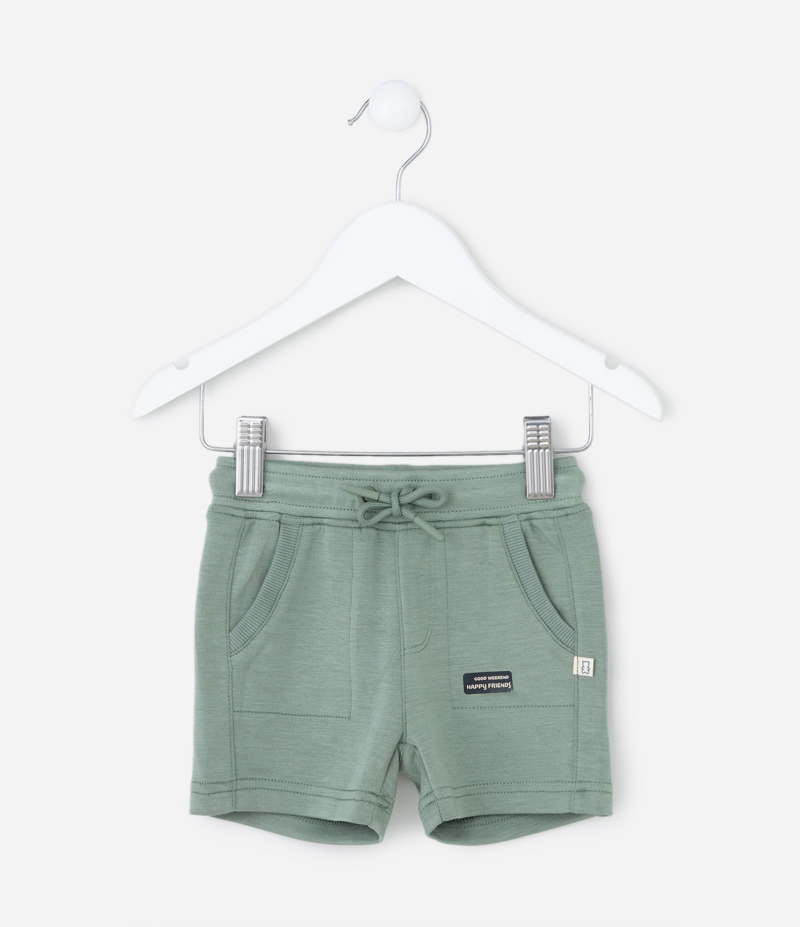 Bermuda Infantil em Modal com Bolsinhos - Tam 0 a 18 meses Verde 1