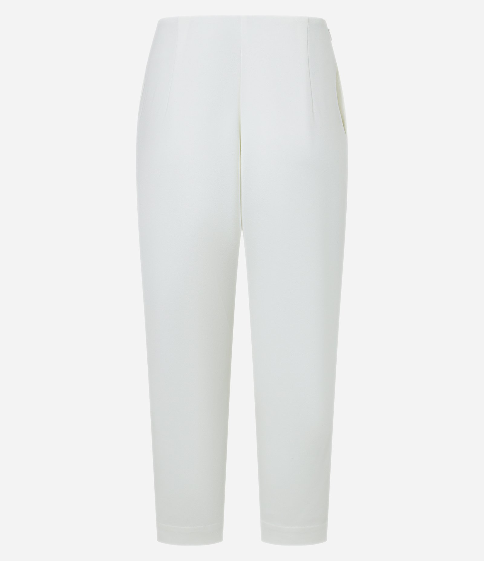 Calça Capri em Crepe com Cinto Fino de FIvela Defirenciada Off White 6