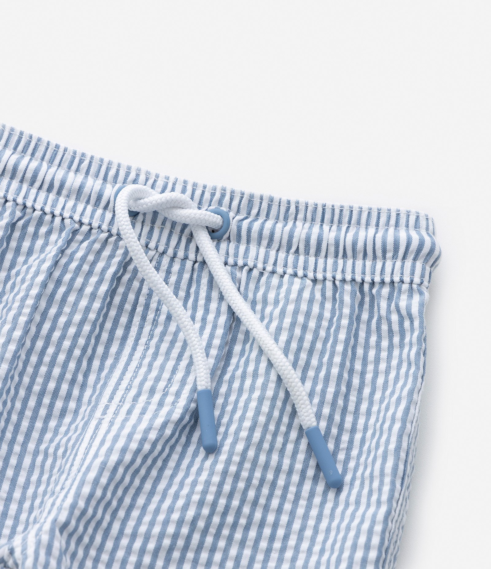 Bermuda Infantil Listrada e com Bolsinho - 0 a 18 meses Azul 4