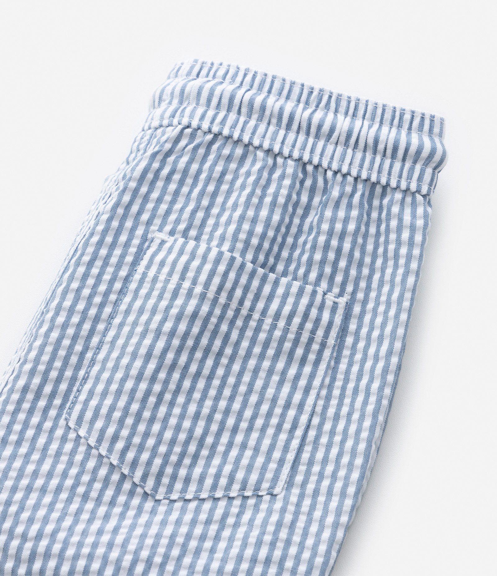 Bermuda Infantil Listrada e com Bolsinho - 0 a 18 meses Azul 5