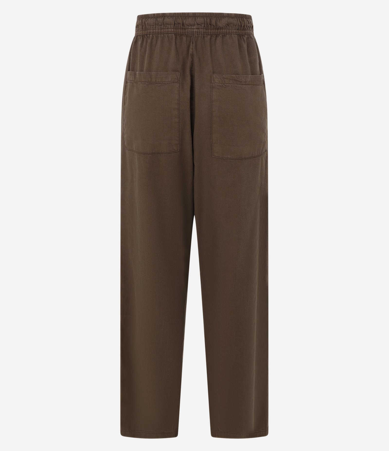 Calça Reta Cropped Cintura Alta em Sarja com Amarração Marrom 6