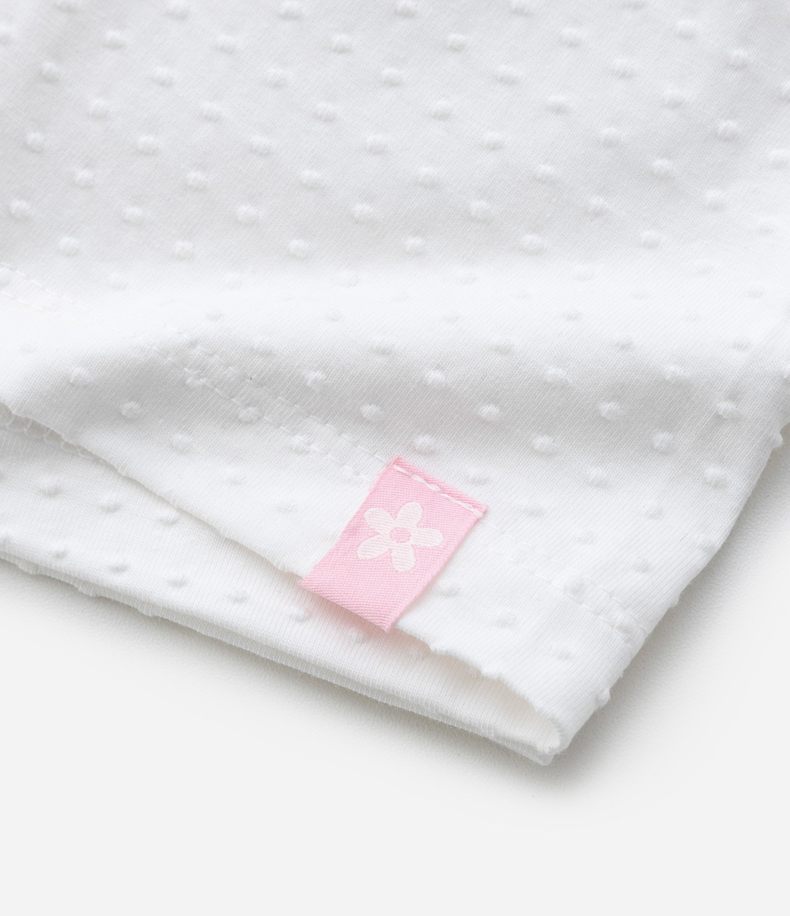 Bermuda Infantil em Algodão com Textura de Bolinhas - Tam 0 a 18 meses Branco 4