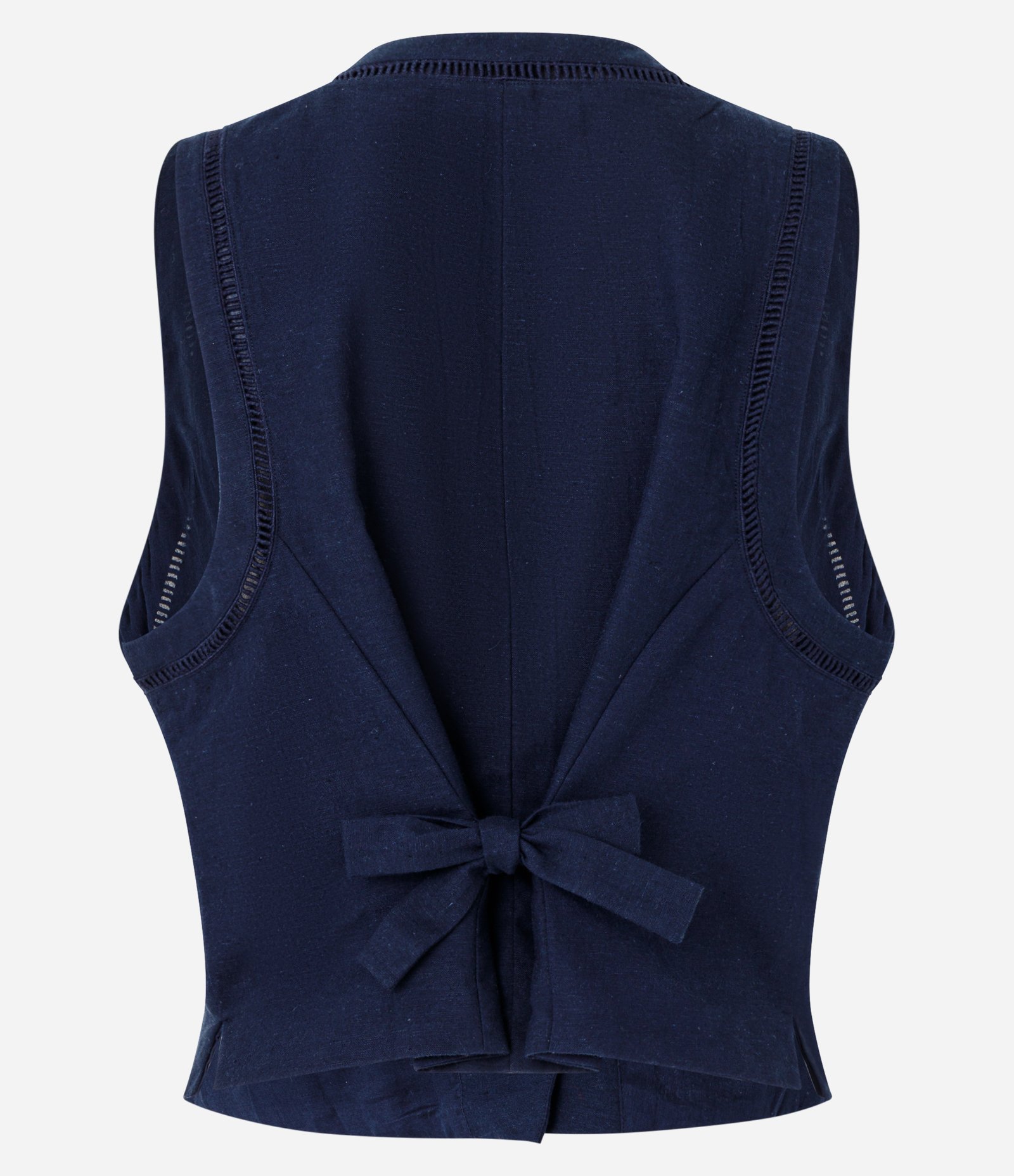 Colete em Alfaiataria com Bordado Floral Azul 8