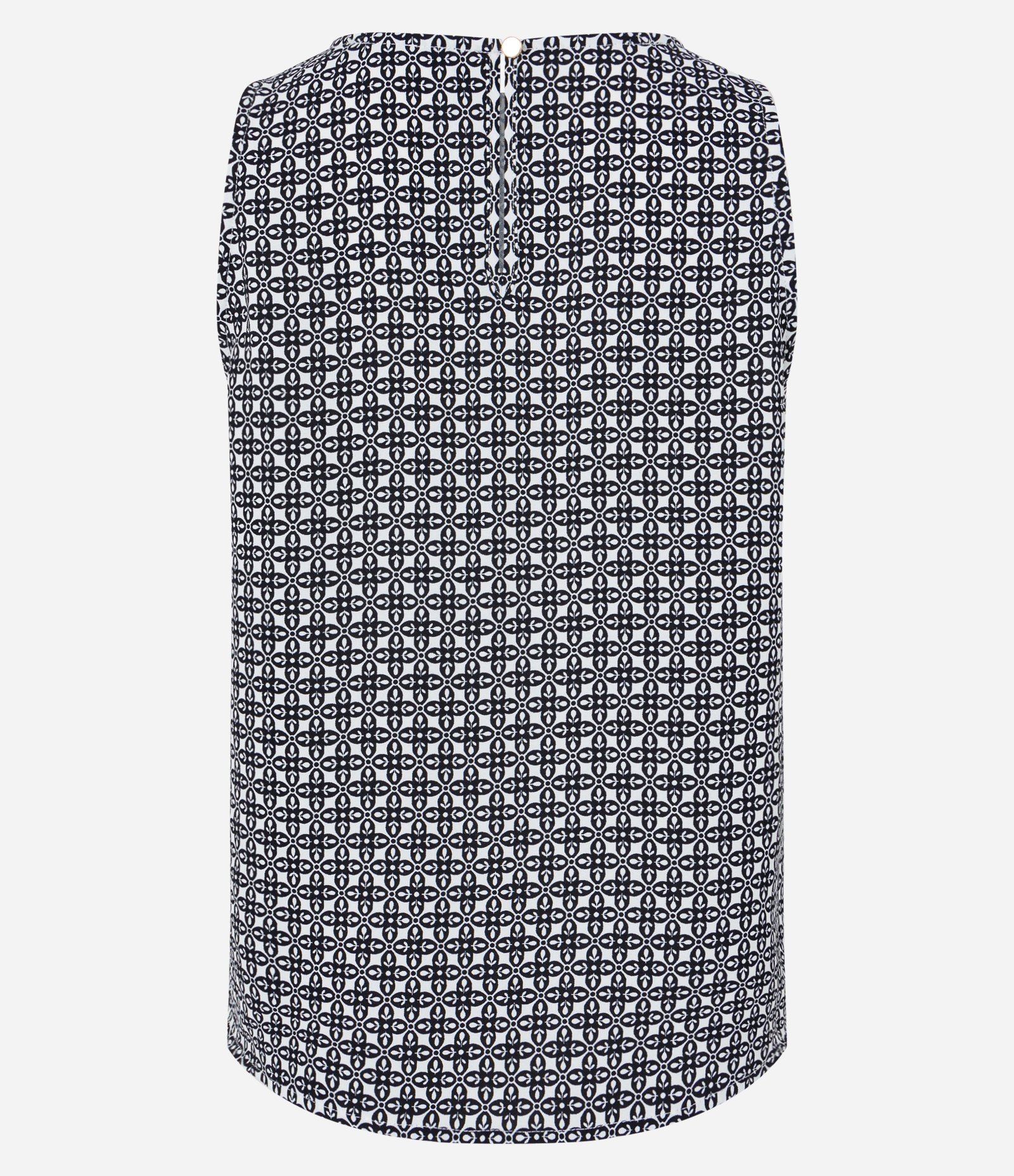 Blusa sem Manga em Airflow com Estampa Geométrica Preto/ Branco 8