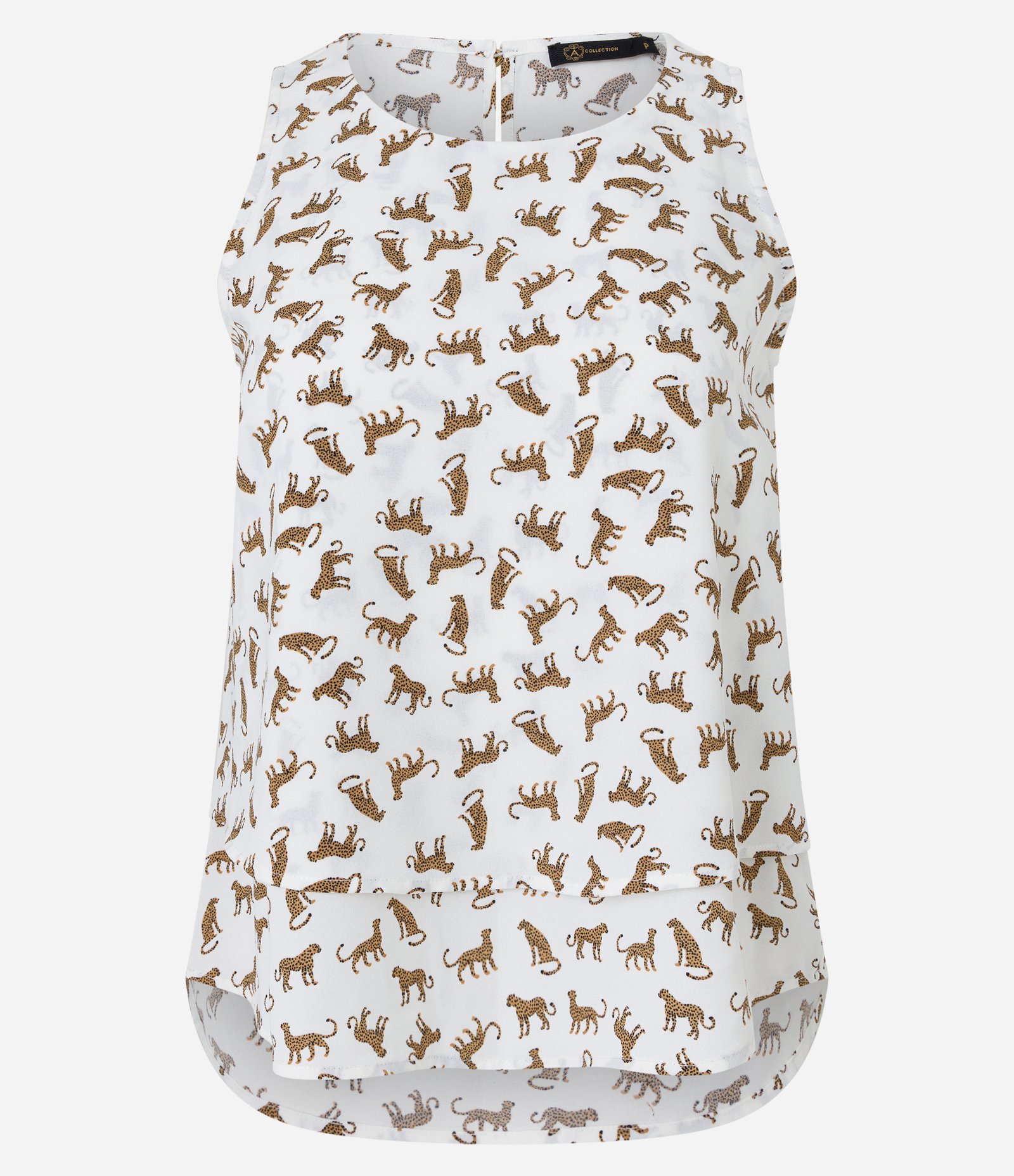 Blusa sem Manga em Airflow com Estampa Mini Oncinhas Branco Neve 5