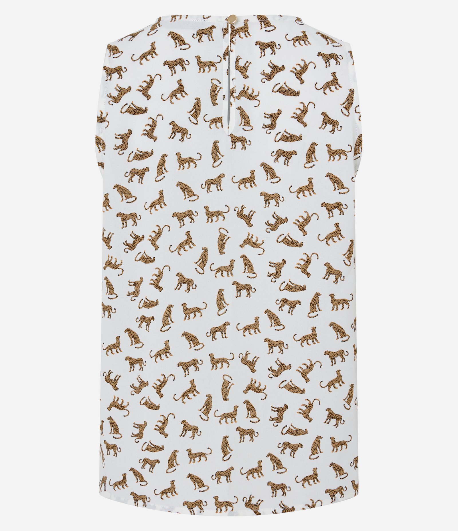 Blusa sem Manga em Airflow com Estampa Mini Oncinhas Branco Neve 7