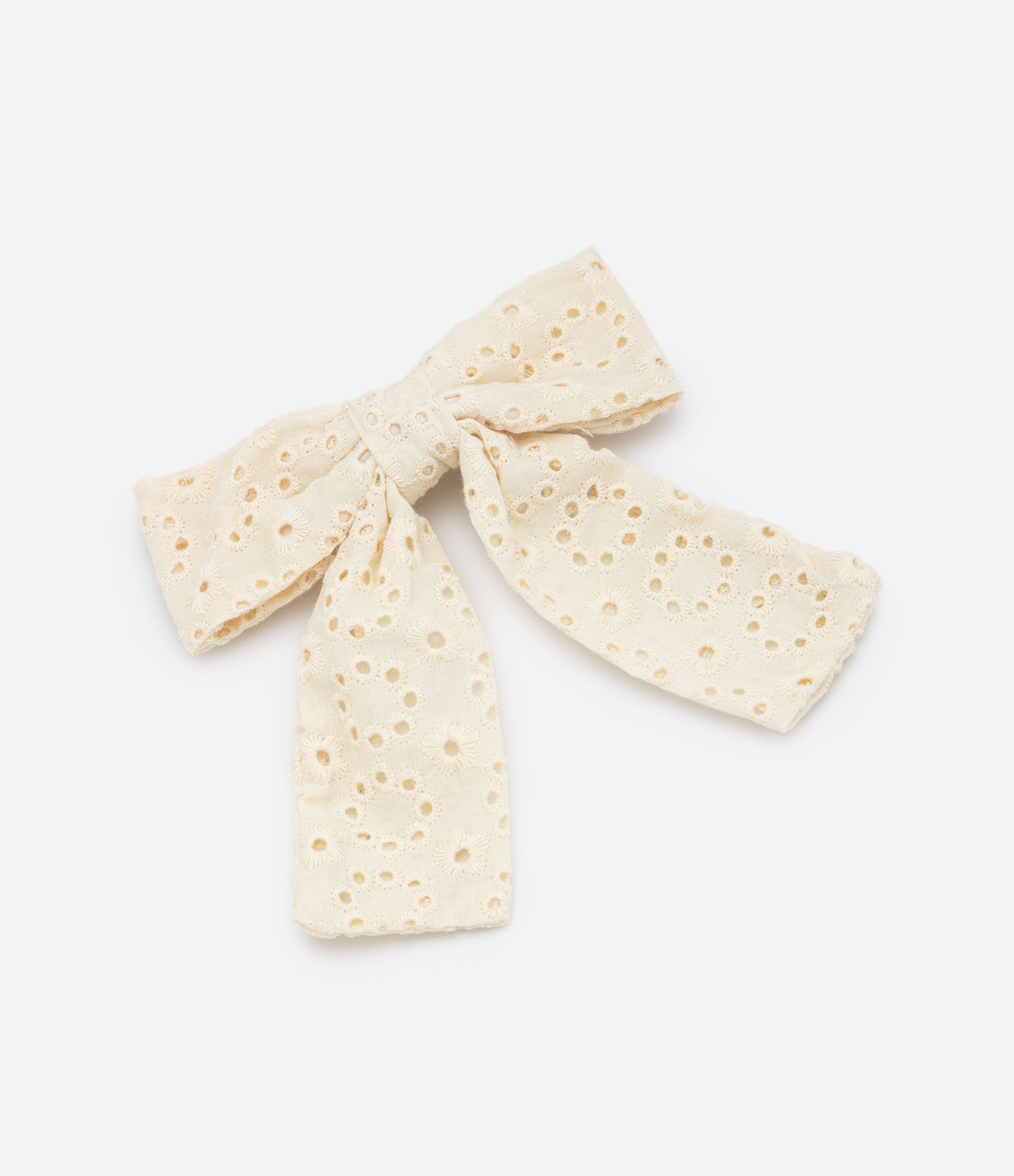 Presilha de Cabelo Laço em Broderie - Tam Único Bege 1