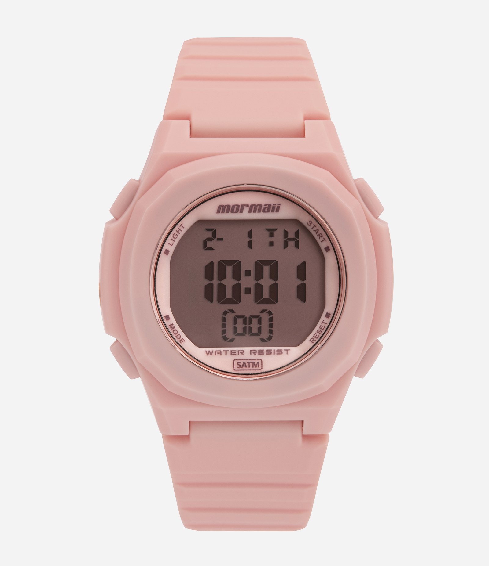Relógio Feminino Mormaii Digital com Caixa de Polímero e Pulseira de Silicone Rosa 1