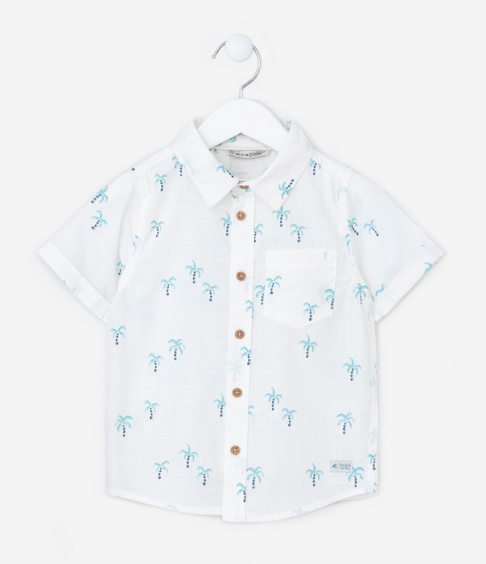 Camisa Infantil com Estampa Coqueiros - Tam 1 a 5 Anos Branco Neve 1
