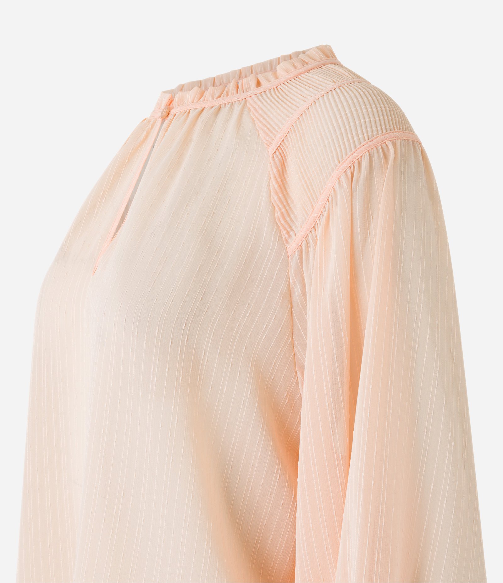 Blusa Texturizada em Chiffon com Detalhe nos Ombros Laranja 6