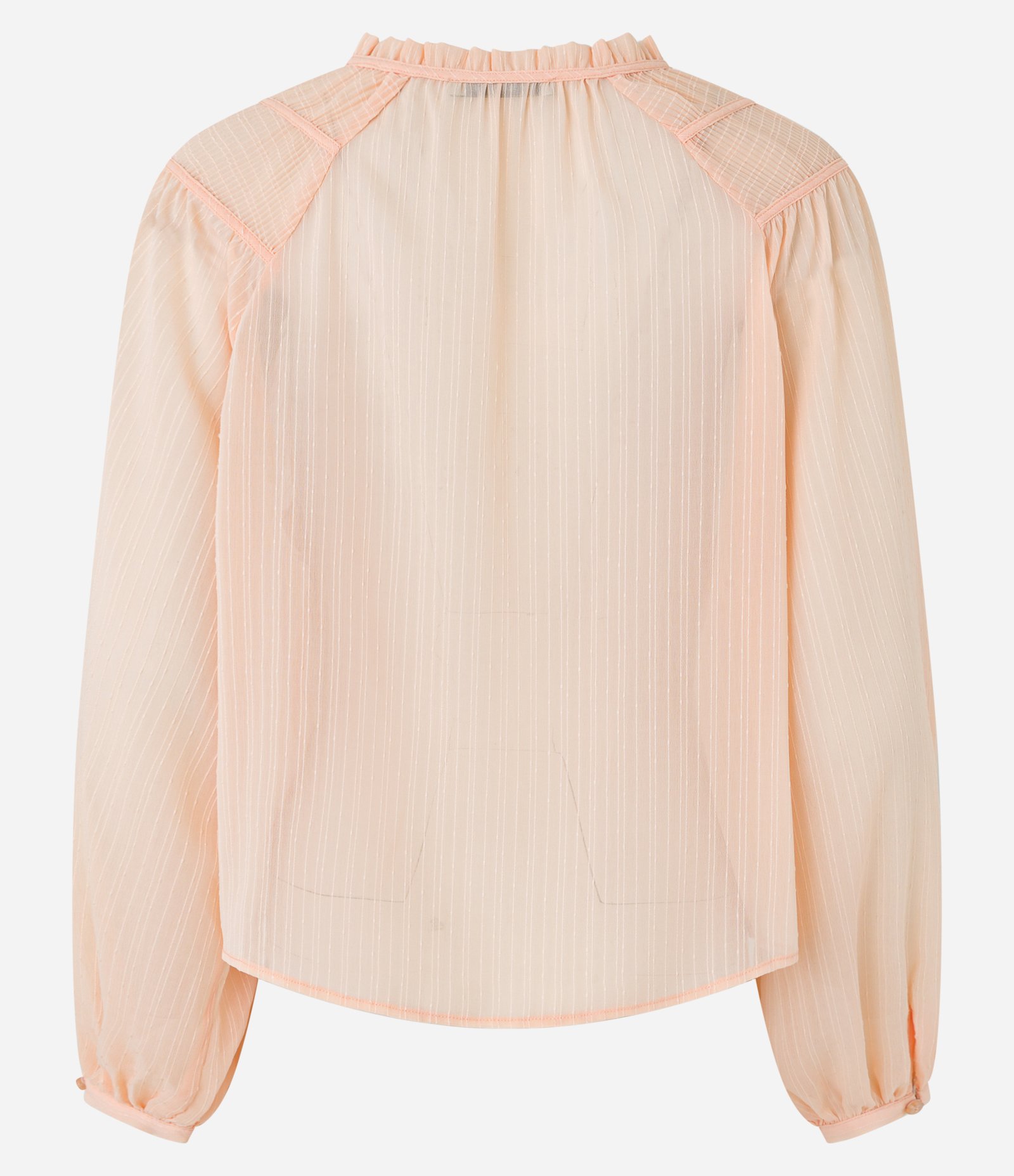 Blusa Texturizada em Chiffon com Detalhe nos Ombros Laranja 7