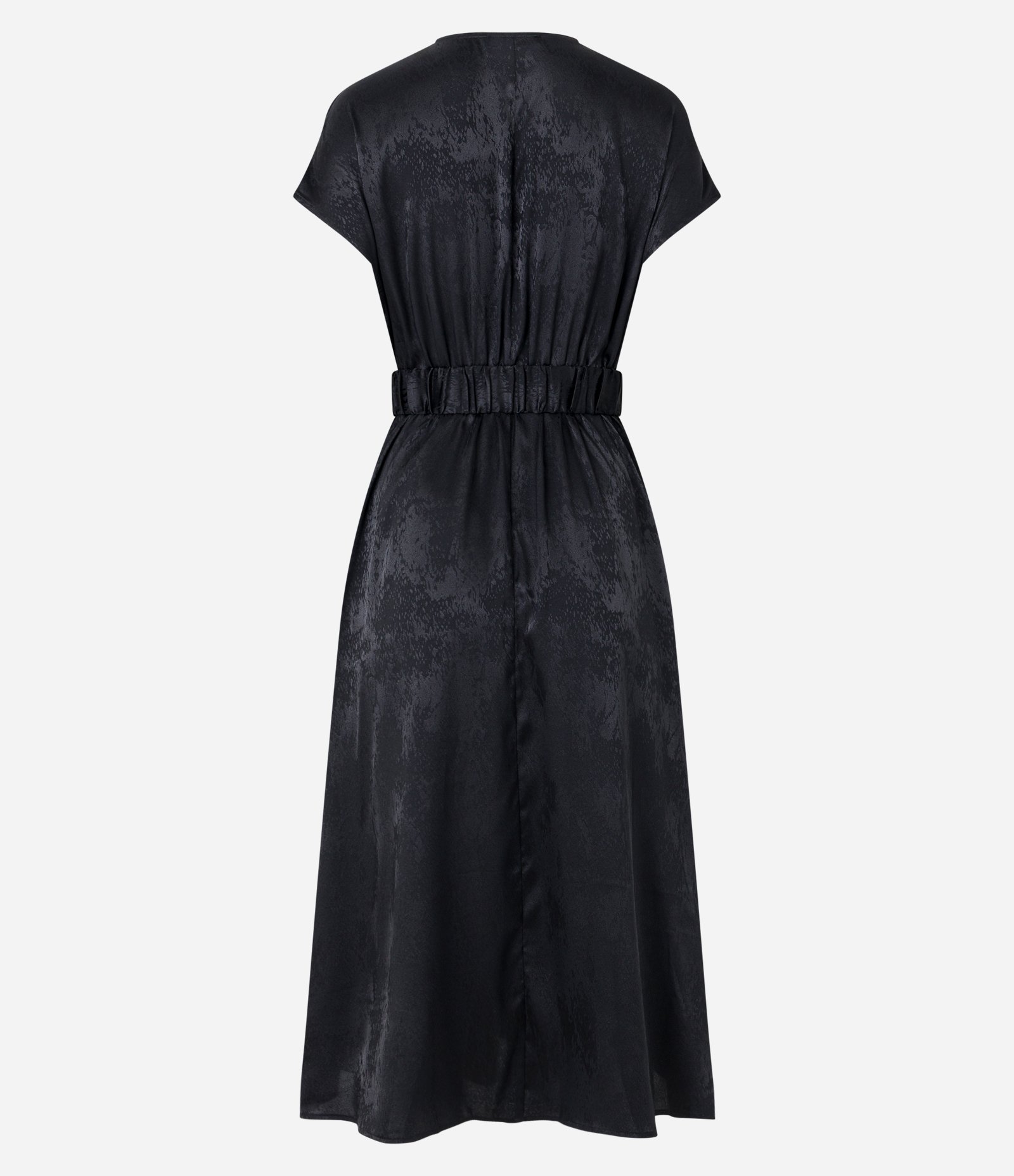 Vestido Midi em Jacquard com Transpasse Frontal e Cinto Preto 7