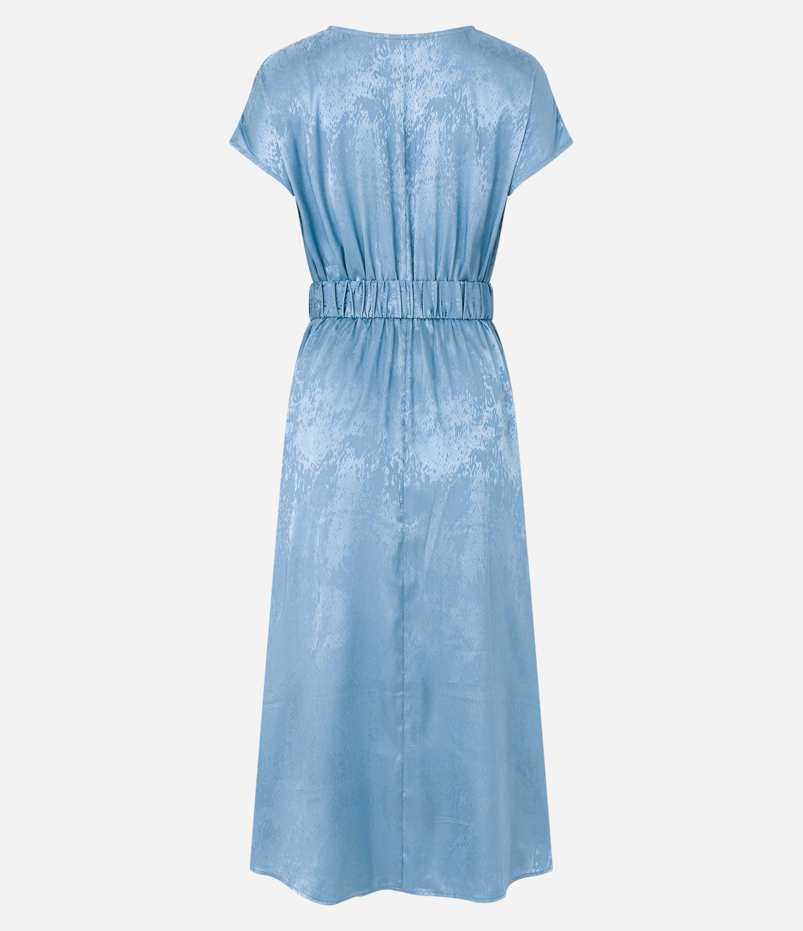 Vestido Midi em Jacquard com Transpasse Frontal e Cinto Azul 7