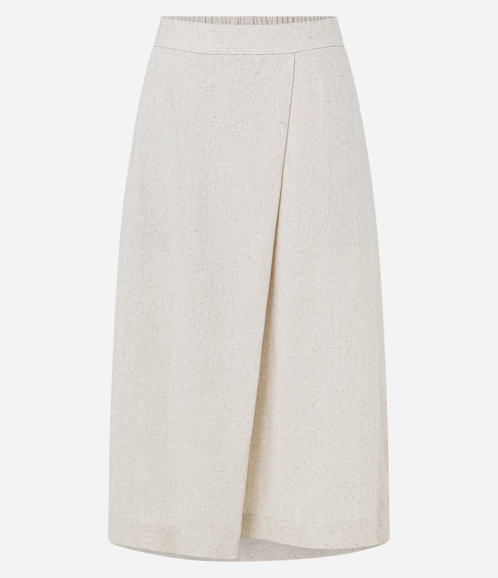 Saia em Viscolinho com Transpasse Frontal e Cós Elástico Off White 4