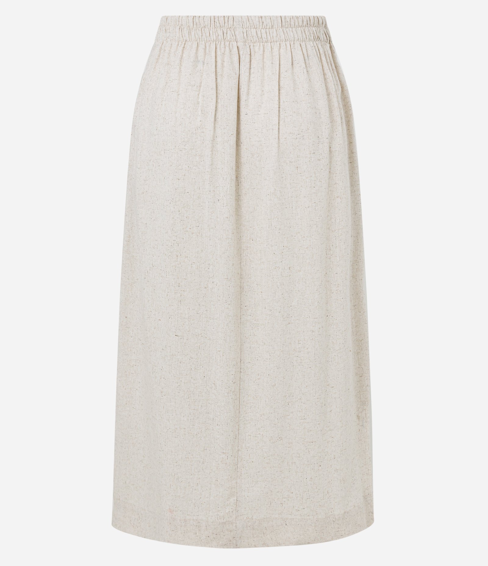 Saia em Viscolinho com Transpasse Frontal e Cós Elástico Off White 5